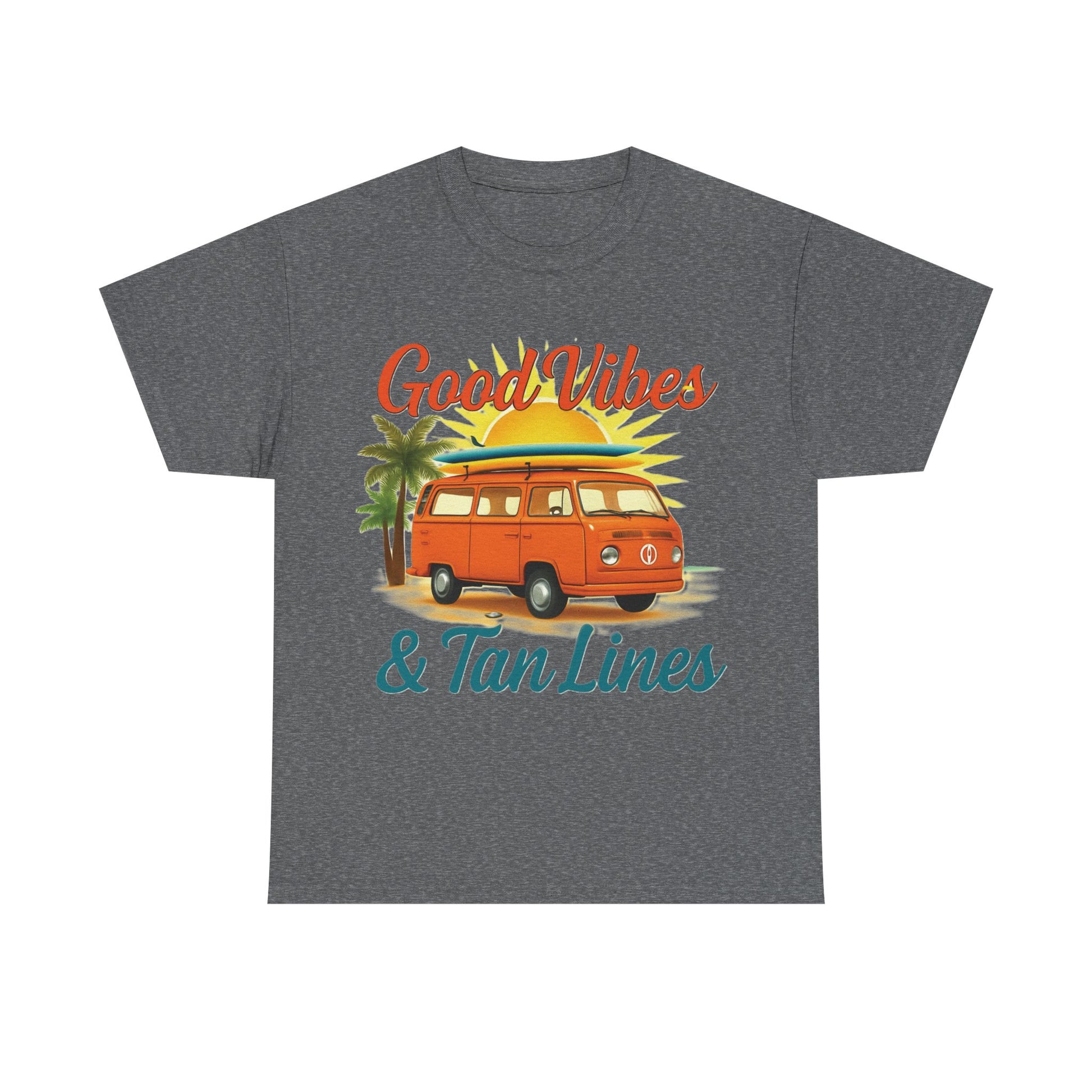 Good Vibes & Tan Lines T-Shirt, Summer Vibe Tee, Beach Lover Gift, Unisex Cotton Shirt, Vacation Style Apparel