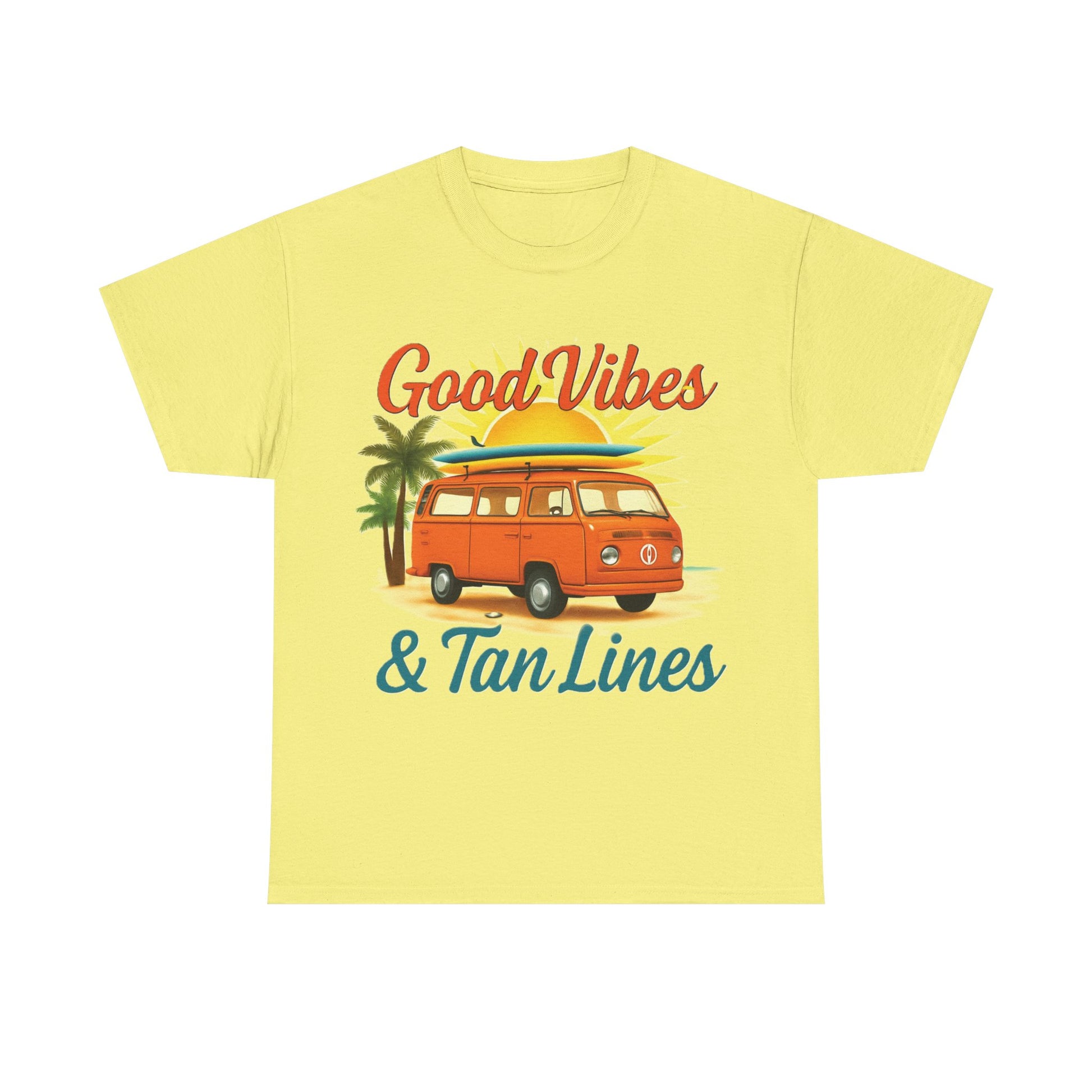 Good Vibes & Tan Lines T-Shirt, Summer Vibe Tee, Beach Lover Gift, Unisex Cotton Shirt, Vacation Style Apparel
