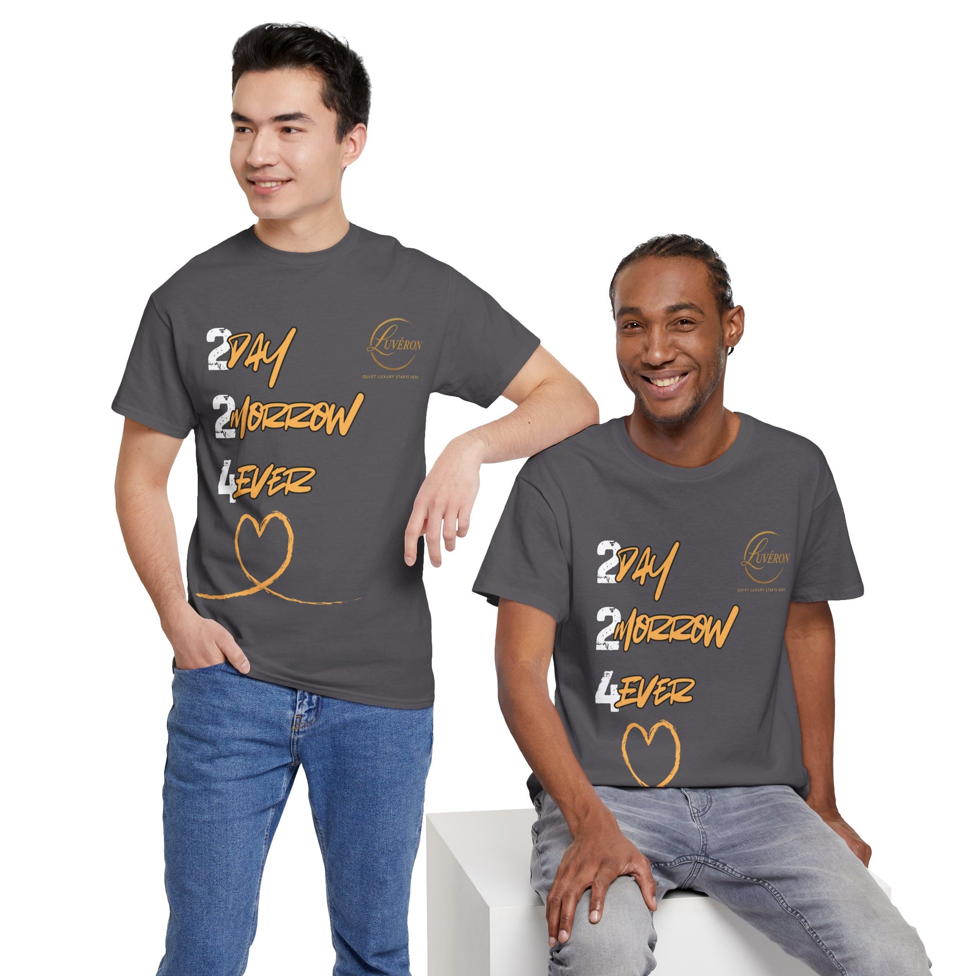 Stylish Unisex Heavy Cotton Tee with Heart Design, Casual Shirt, Everyday Wear, Gift for Friends, Fun Statement Tee, Positive Vibes