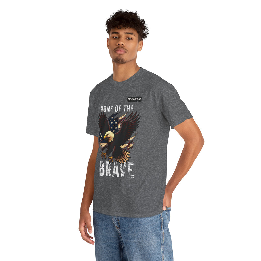Home of the Brave Unisex Heavy Cotton Tee, Patriotic Shirt, Eagle Graphic Tee, American Pride T-Shirt, Independence Day Apparel, [...]
