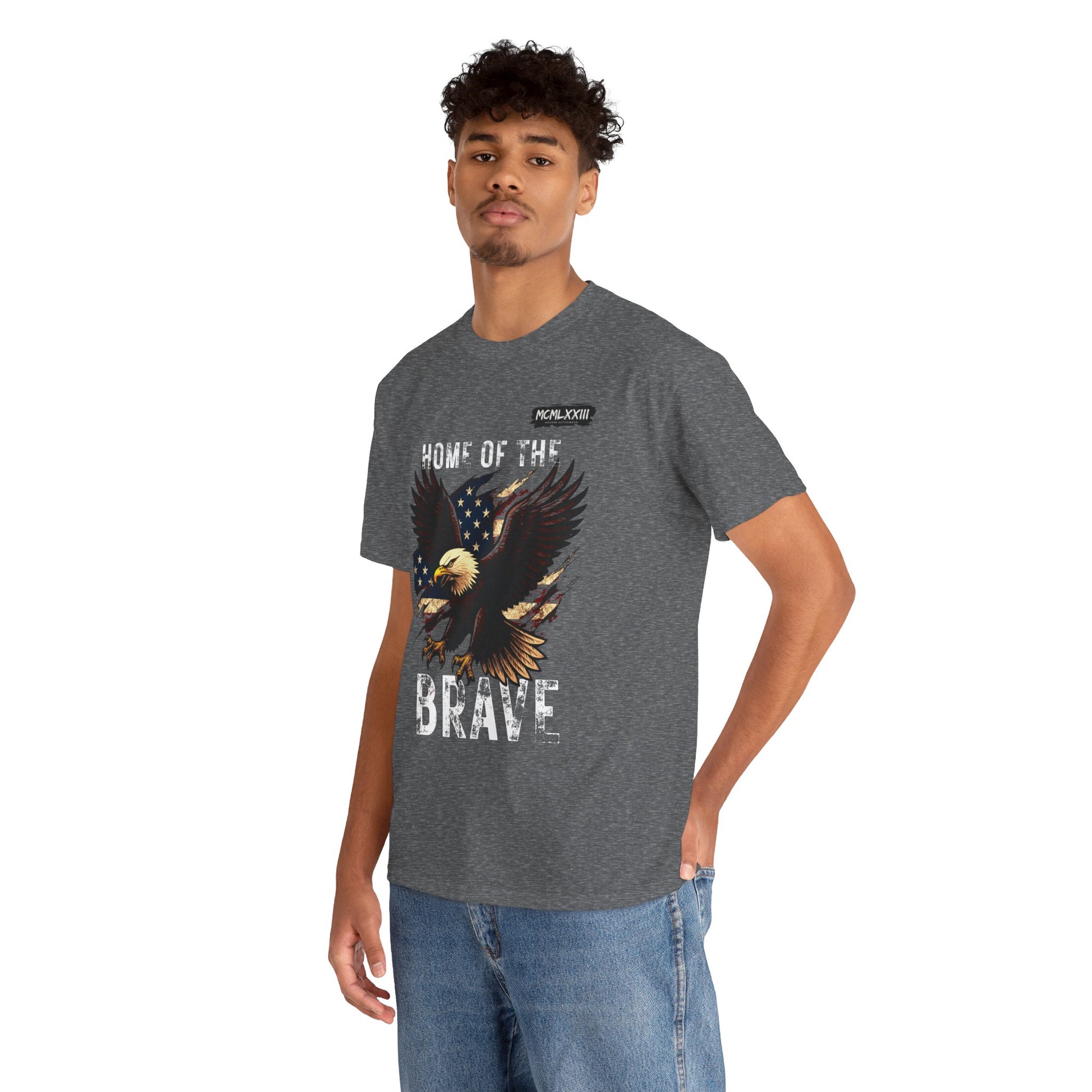 Home of the Brave Unisex Heavy Cotton Tee, Patriotic Shirt, Eagle Graphic Tee, American Pride T-Shirt, Independence Day Apparel, [...]