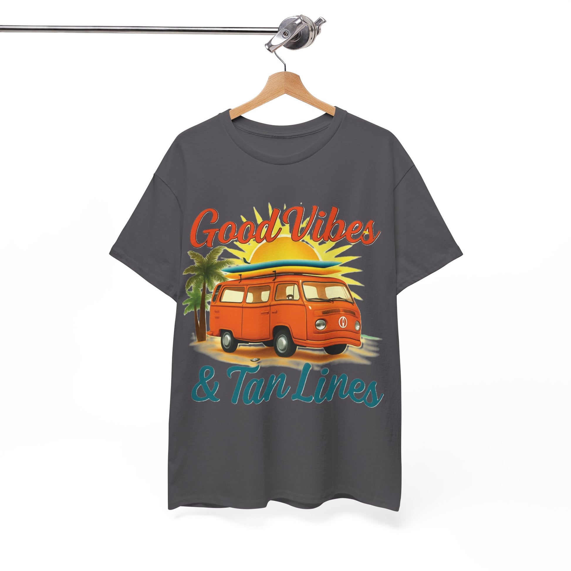 Good Vibes & Tan Lines T-Shirt, Summer Vibe Tee, Beach Lover Gift, Unisex Cotton Shirt, Vacation Style Apparel