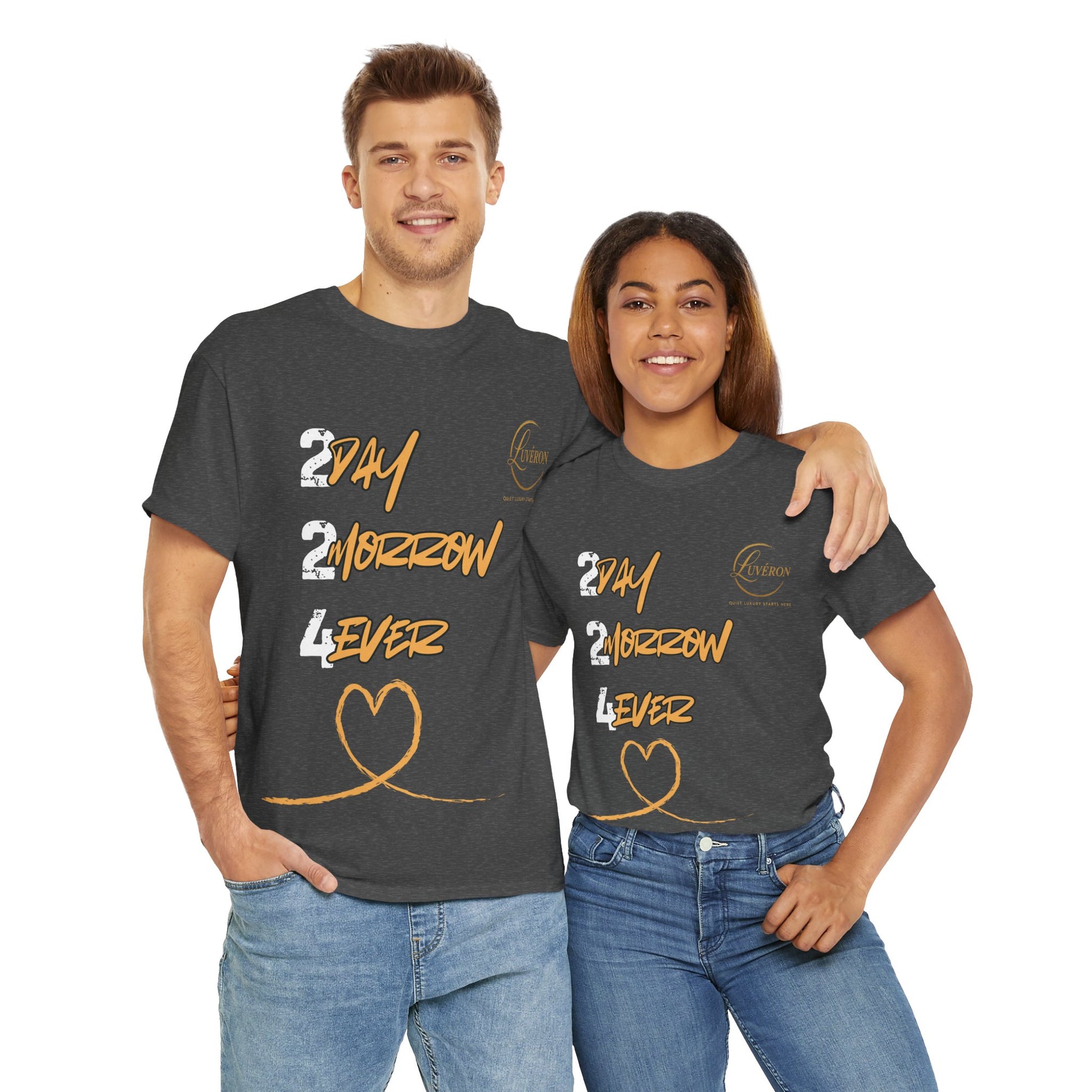 Stylish Unisex Heavy Cotton Tee with Heart Design, Casual Shirt, Everyday Wear, Gift for Friends, Fun Statement Tee, Positive Vibes