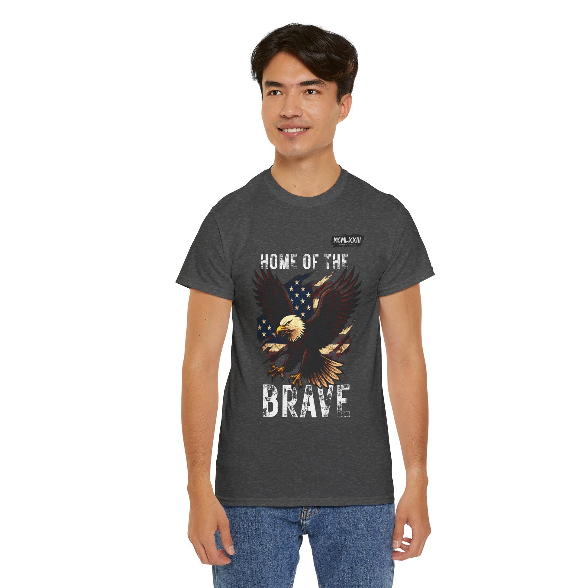 Home of the Brave Unisex Heavy Cotton Tee, Patriotic Shirt, Eagle Graphic Tee, American Pride T-Shirt, Independence Day Apparel, [...]