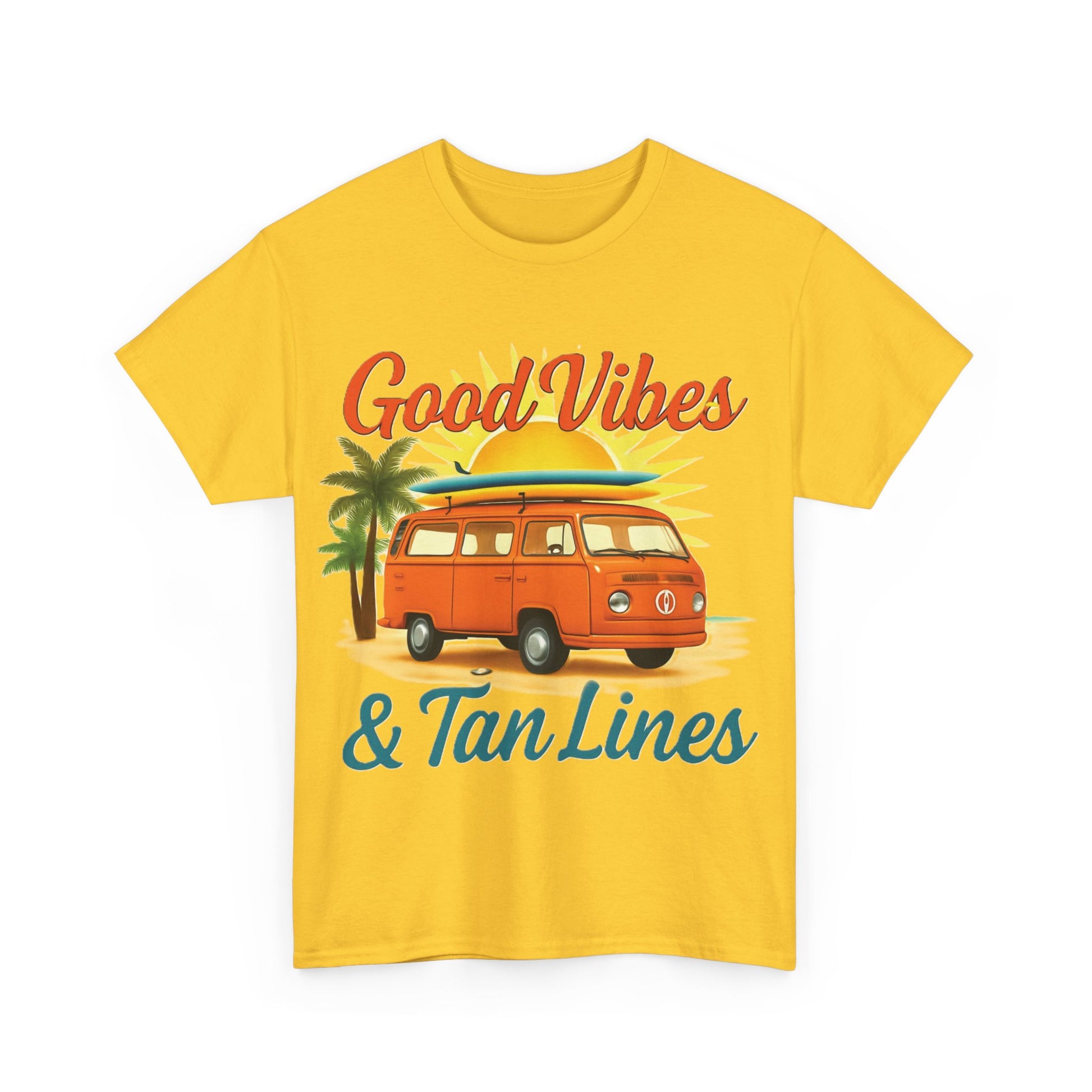 Good Vibes & Tan Lines T-Shirt, Summer Vibe Tee, Beach Lover Gift, Unisex Cotton Shirt, Vacation Style Apparel