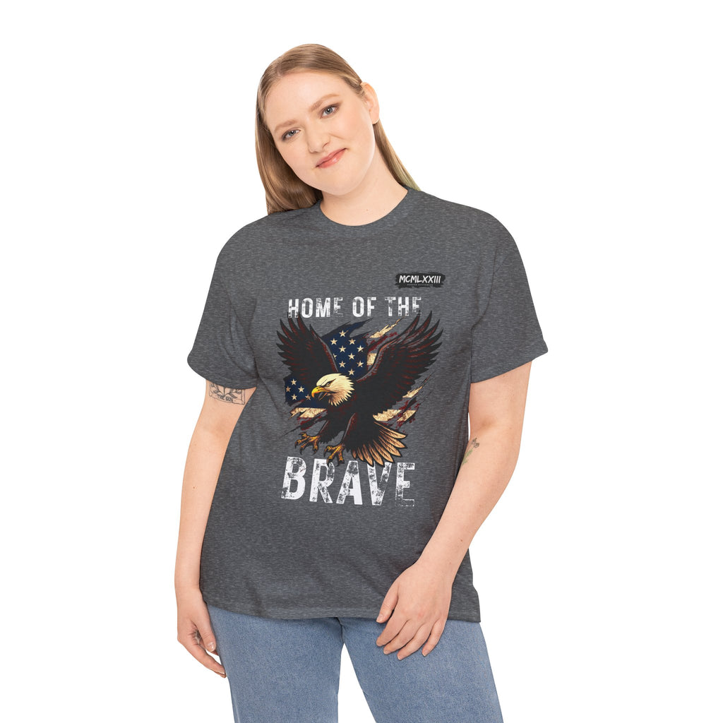 Home of the Brave Unisex Heavy Cotton Tee, Patriotic Shirt, Eagle Graphic Tee, American Pride T-Shirt, Independence Day Apparel, [...]