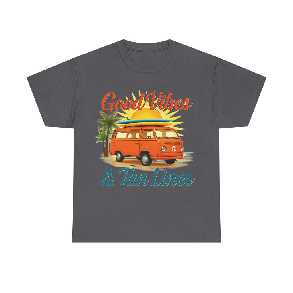 Good Vibes & Tan Lines T-Shirt, Summer Vibe Tee, Beach Lover Gift, Unisex Cotton Shirt, Vacation Style Apparel