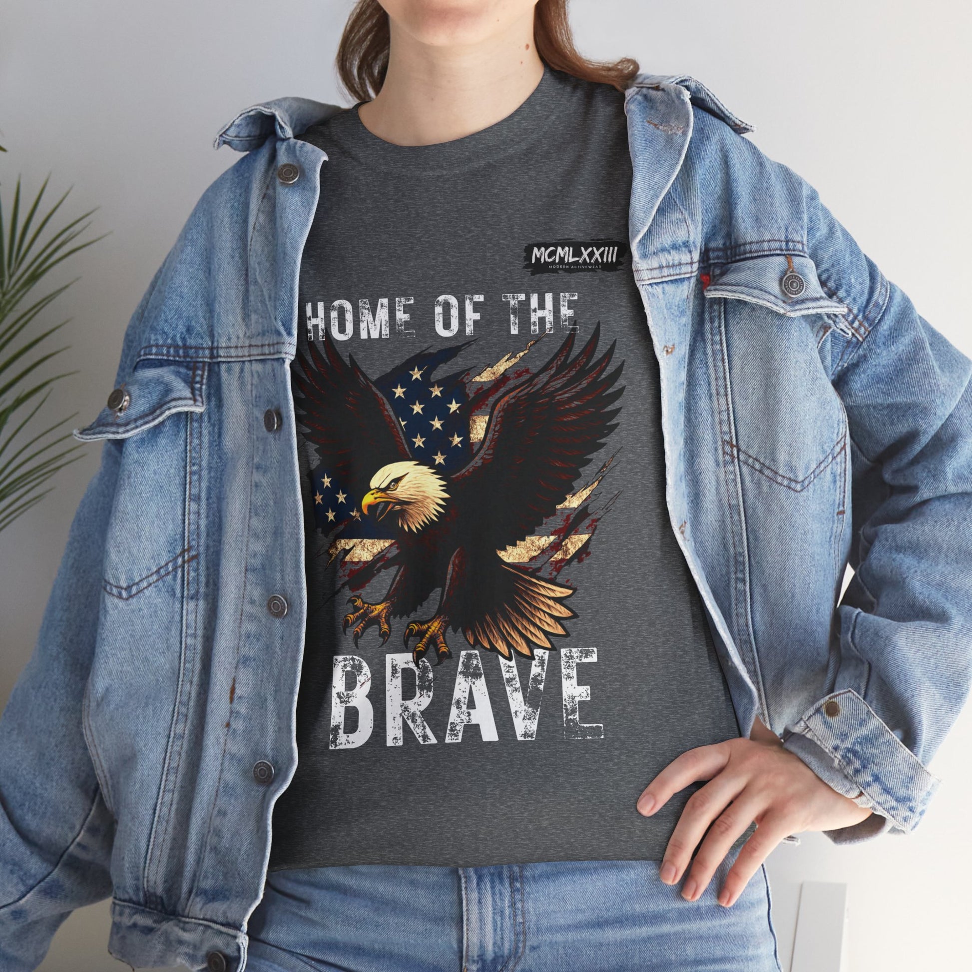 Home of the Brave Unisex Heavy Cotton Tee, Patriotic Shirt, Eagle Graphic Tee, American Pride T-Shirt, Independence Day Apparel, [...]