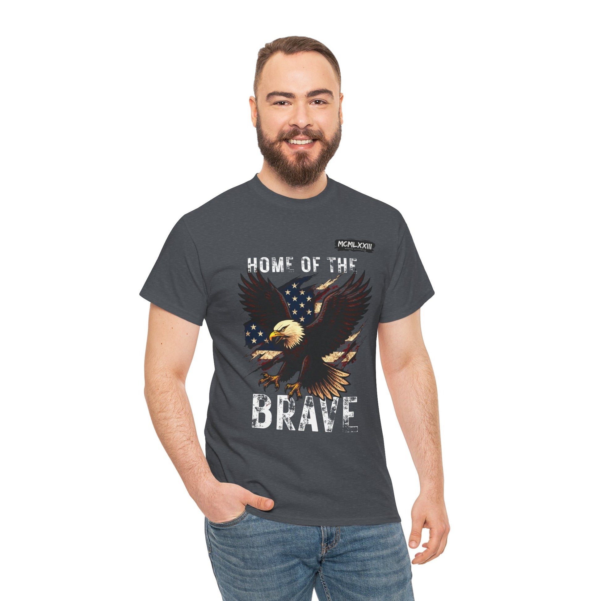Home of the Brave Unisex Heavy Cotton Tee, Patriotic Shirt, Eagle Graphic Tee, American Pride T-Shirt, Independence Day Apparel, [...]