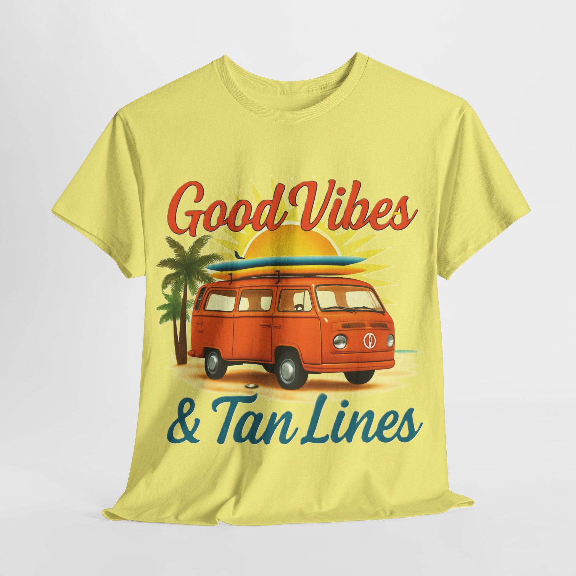 Good Vibes & Tan Lines T-Shirt, Summer Vibe Tee, Beach Lover Gift, Unisex Cotton Shirt, Vacation Style Apparel