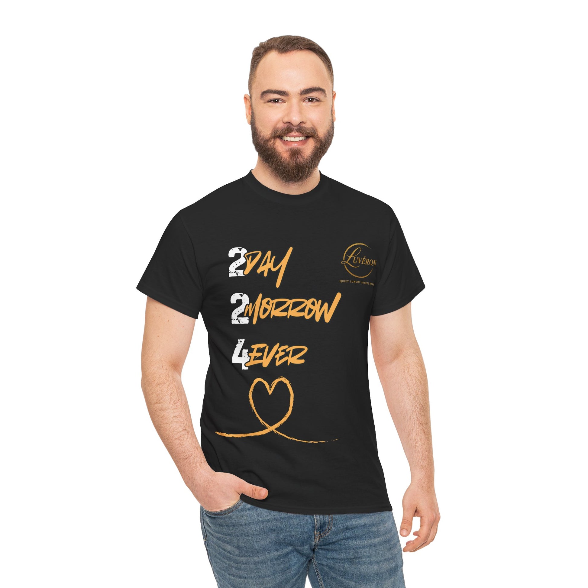 Stylish Unisex Heavy Cotton Tee with Heart Design, Casual Shirt, Everyday Wear, Gift for Friends, Fun Statement Tee, Positive Vibes