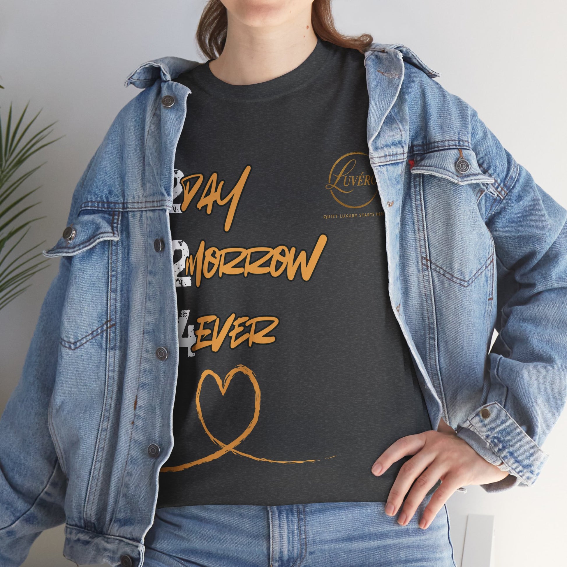 Stylish Unisex Heavy Cotton Tee with Heart Design, Casual Shirt, Everyday Wear, Gift for Friends, Fun Statement Tee, Positive Vibes