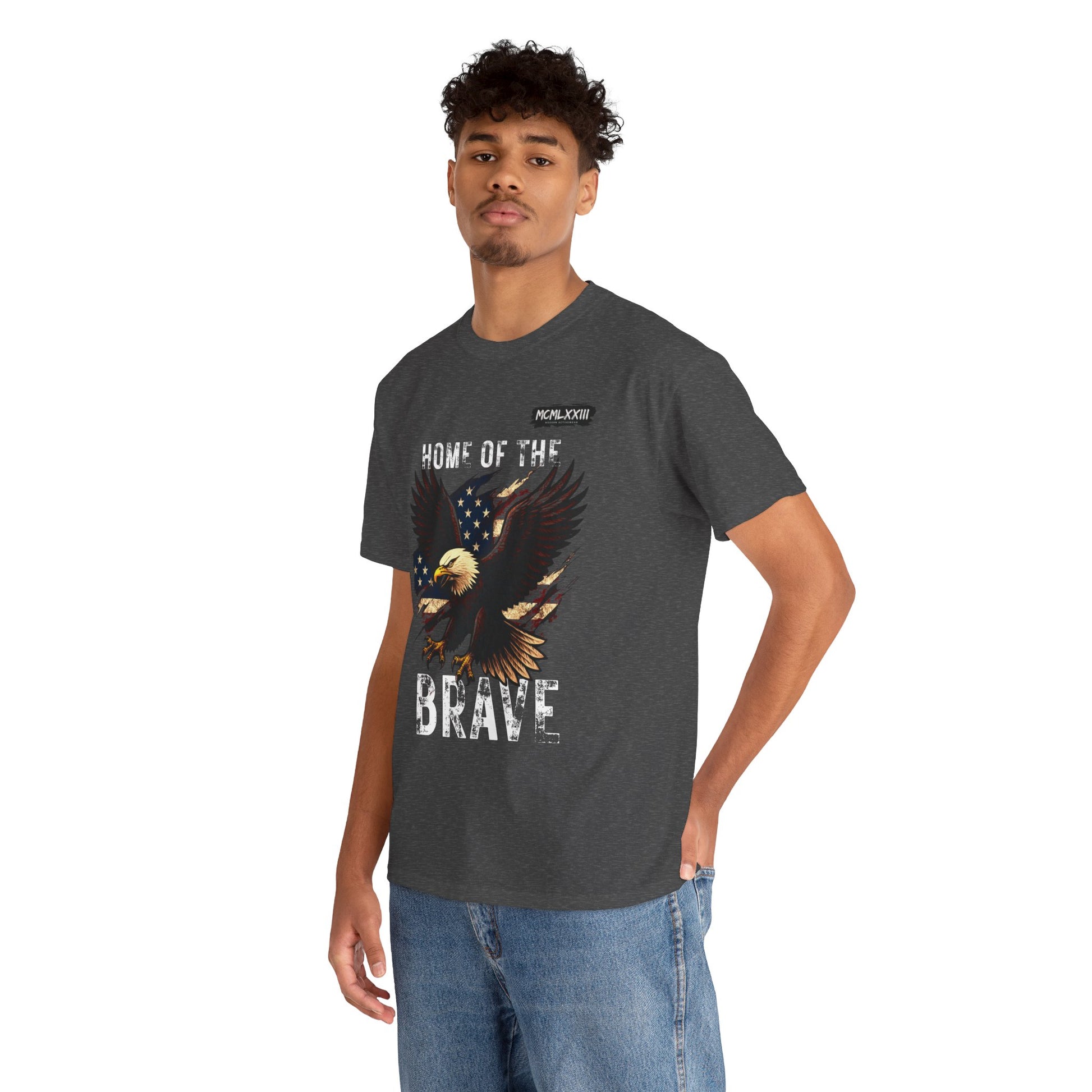 Home of the Brave Unisex Heavy Cotton Tee, Patriotic Shirt, Eagle Graphic Tee, American Pride T-Shirt, Independence Day Apparel, [...]