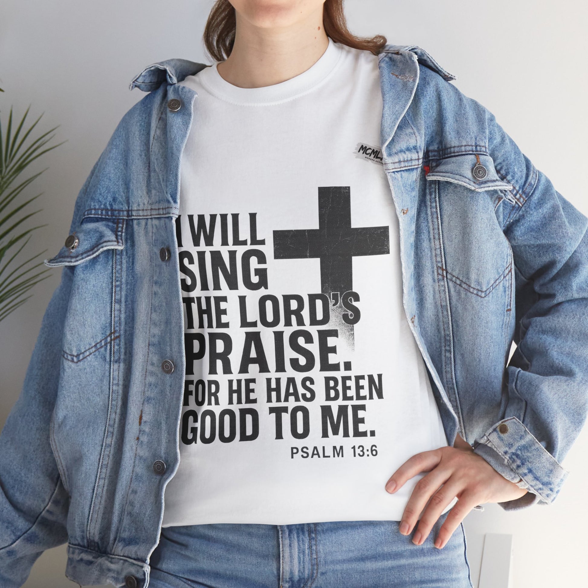 Jesus, Psalm 13:6 Bold Faith Christian T-Shirt – “I Will Sing the Lord’s Praise” Distressed Cross Streetwear Tee, Christian Inspirational Unisex Heavy Cotton Tee - Faith Apparel, Bible Verse Shirt, Gift for Believers, Praise Wear, Spiritual Tees