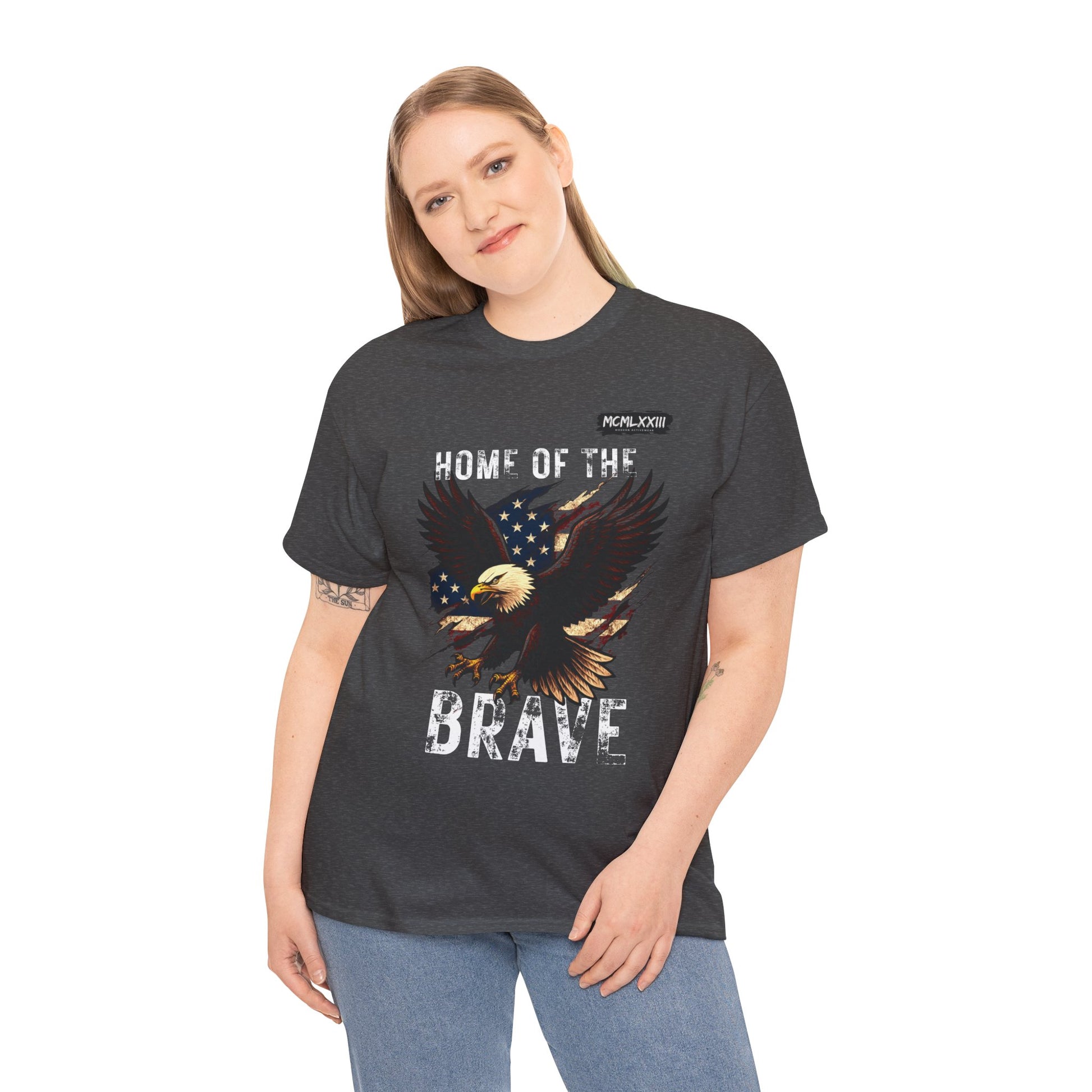 Home of the Brave Unisex Heavy Cotton Tee, Patriotic Shirt, Eagle Graphic Tee, American Pride T-Shirt, Independence Day Apparel, [...]