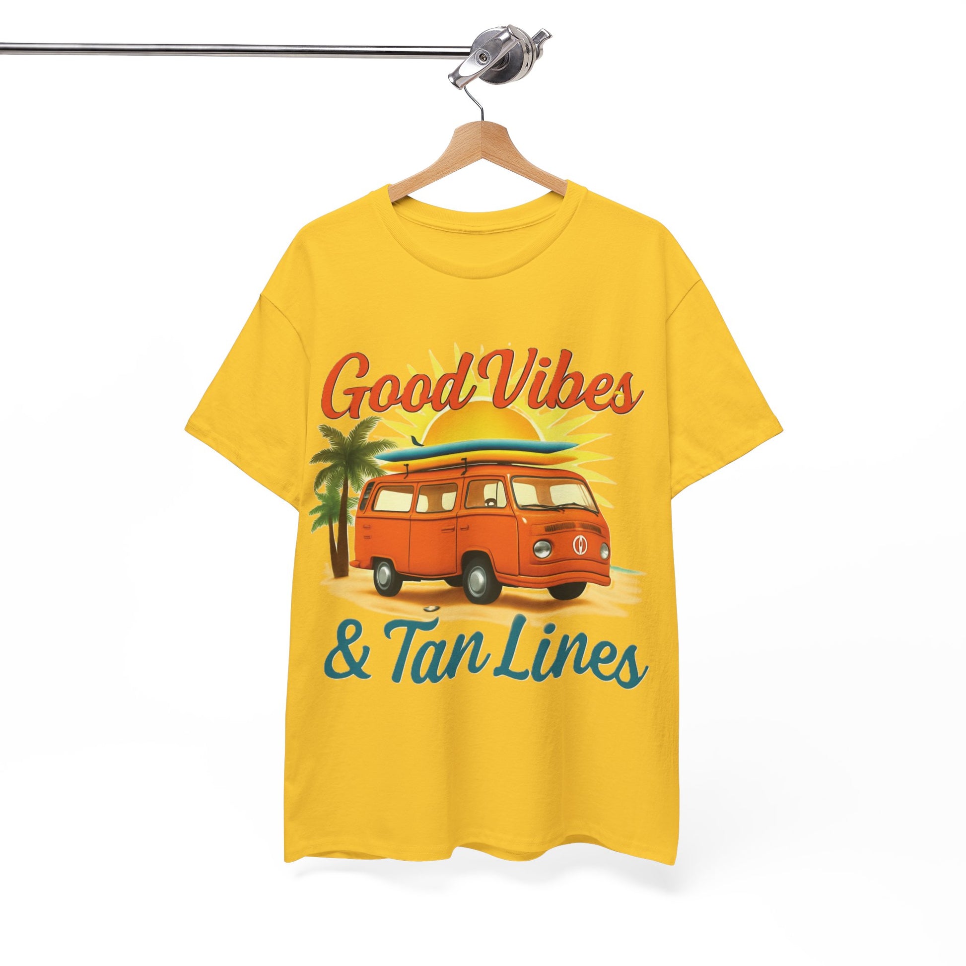 Good Vibes & Tan Lines T-Shirt, Summer Vibe Tee, Beach Lover Gift, Unisex Cotton Shirt, Vacation Style Apparel
