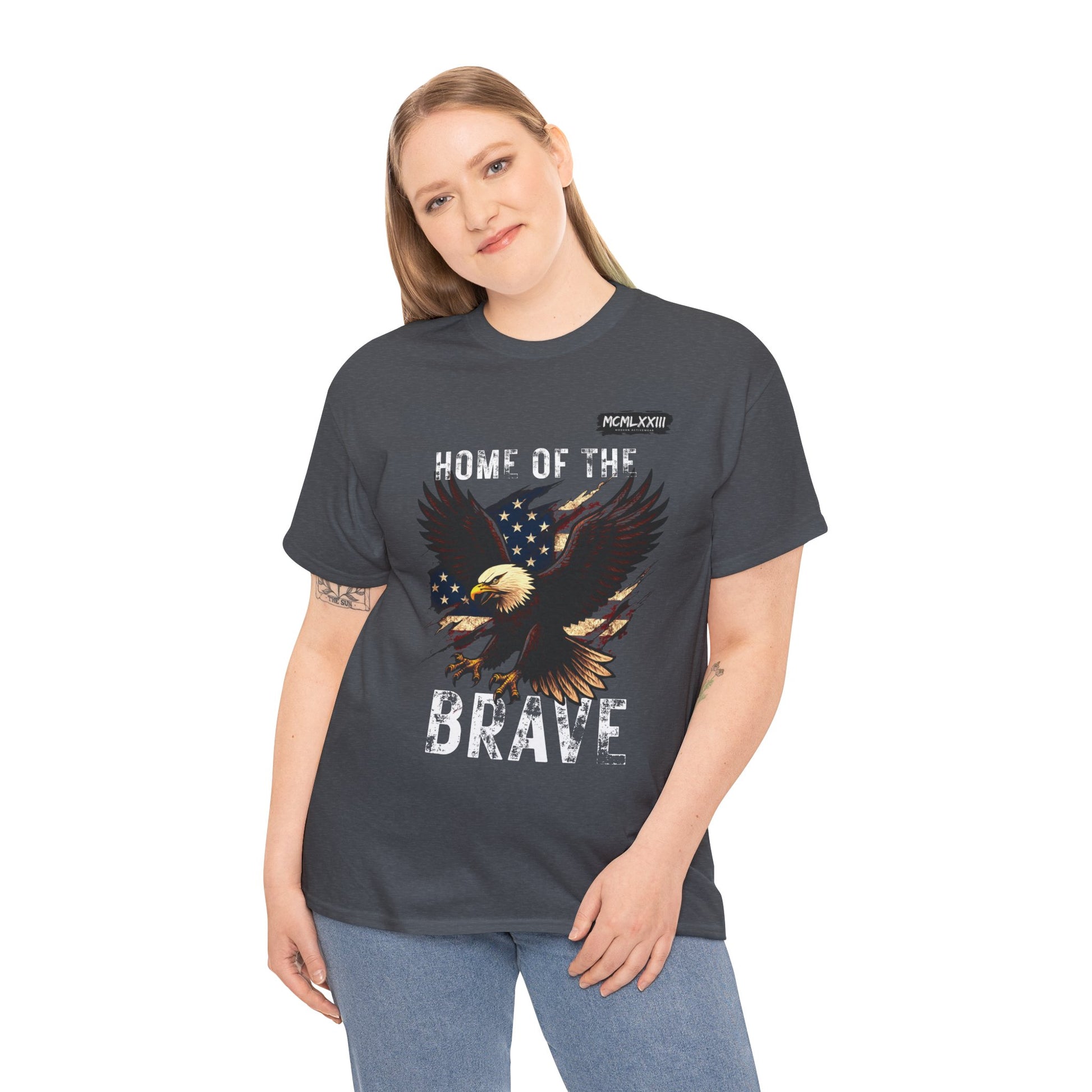Home of the Brave Unisex Heavy Cotton Tee, Patriotic Shirt, Eagle Graphic Tee, American Pride T-Shirt, Independence Day Apparel, [...]