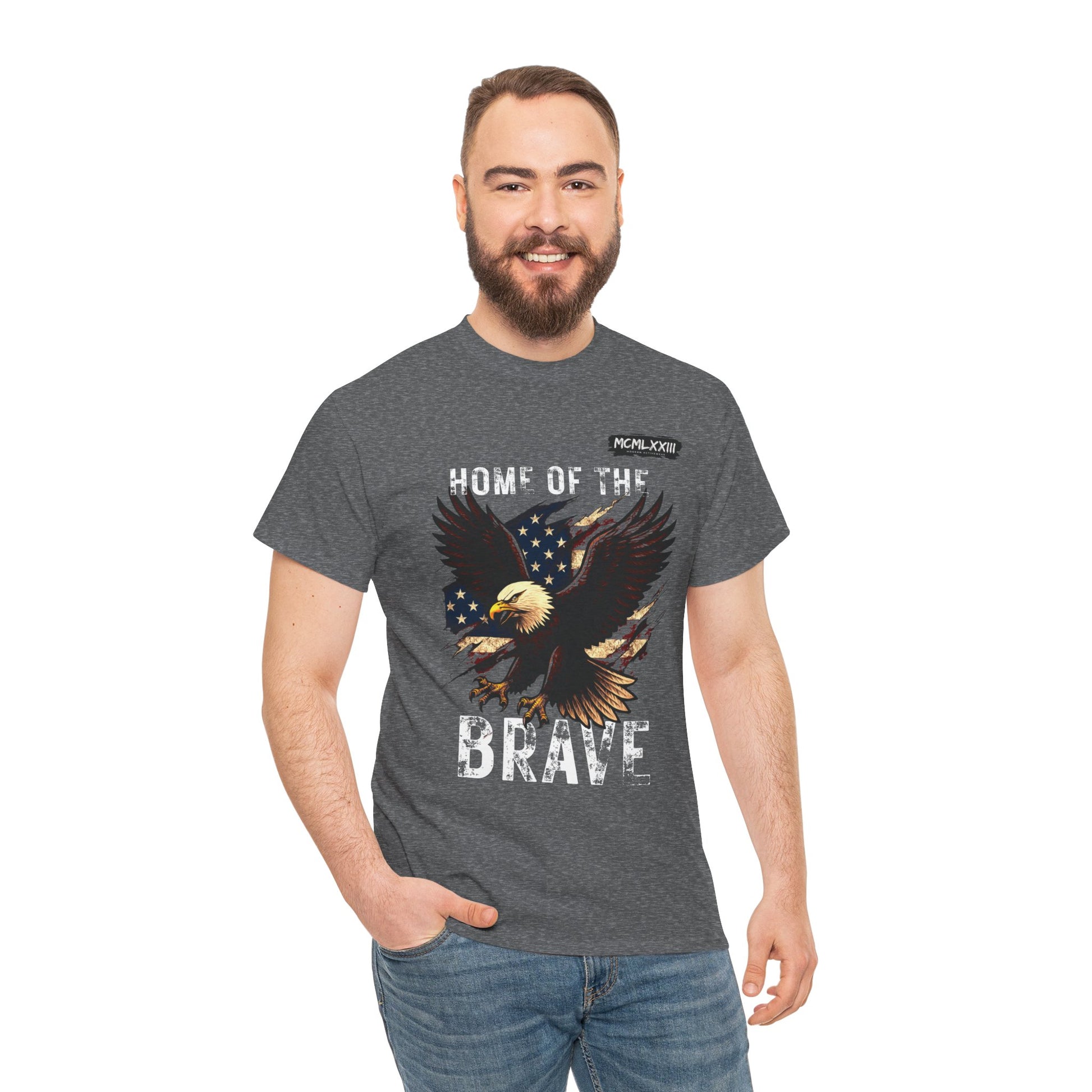 Home of the Brave Unisex Heavy Cotton Tee, Patriotic Shirt, Eagle Graphic Tee, American Pride T-Shirt, Independence Day Apparel, [...]