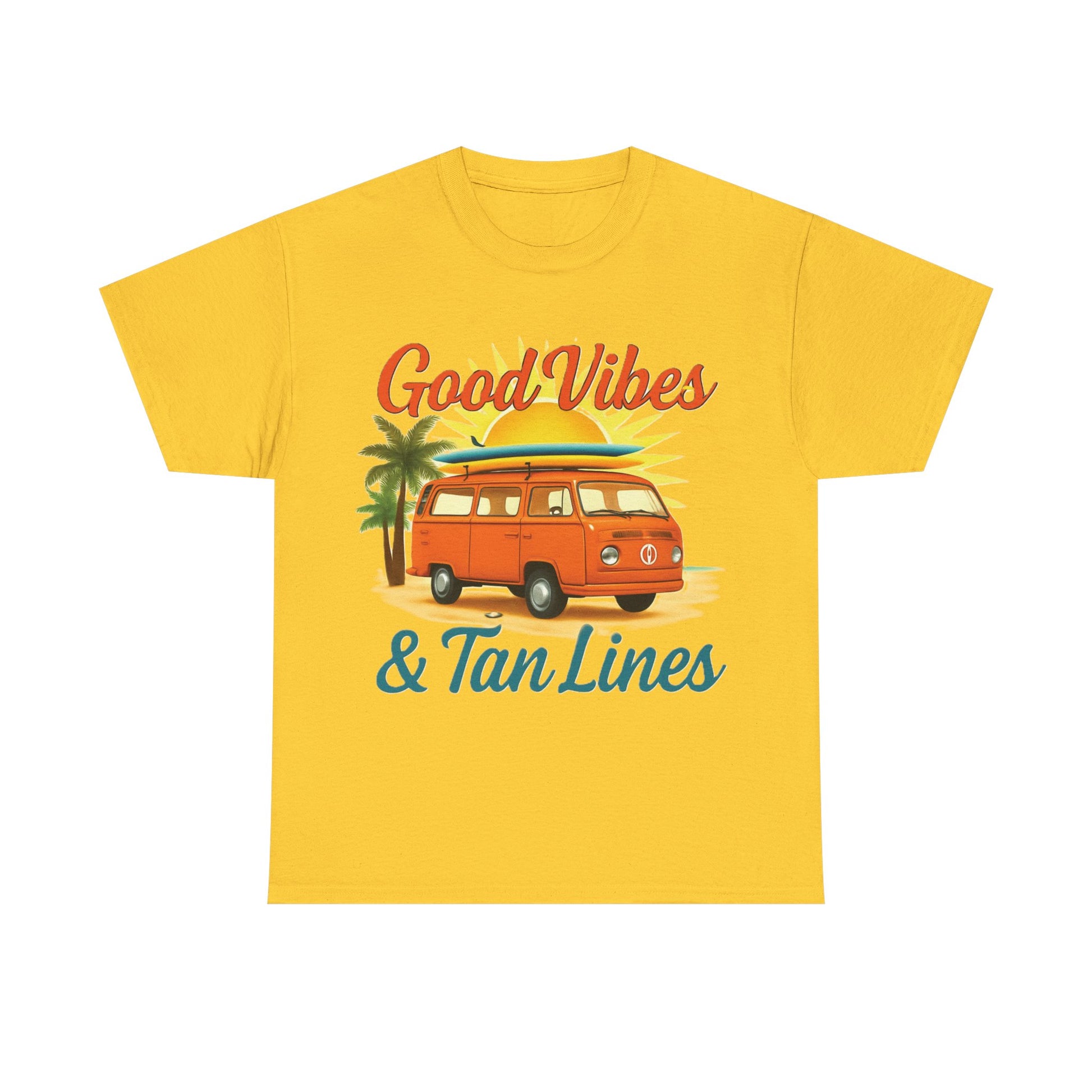 Good Vibes & Tan Lines T-Shirt, Summer Vibe Tee, Beach Lover Gift, Unisex Cotton Shirt, Vacation Style Apparel