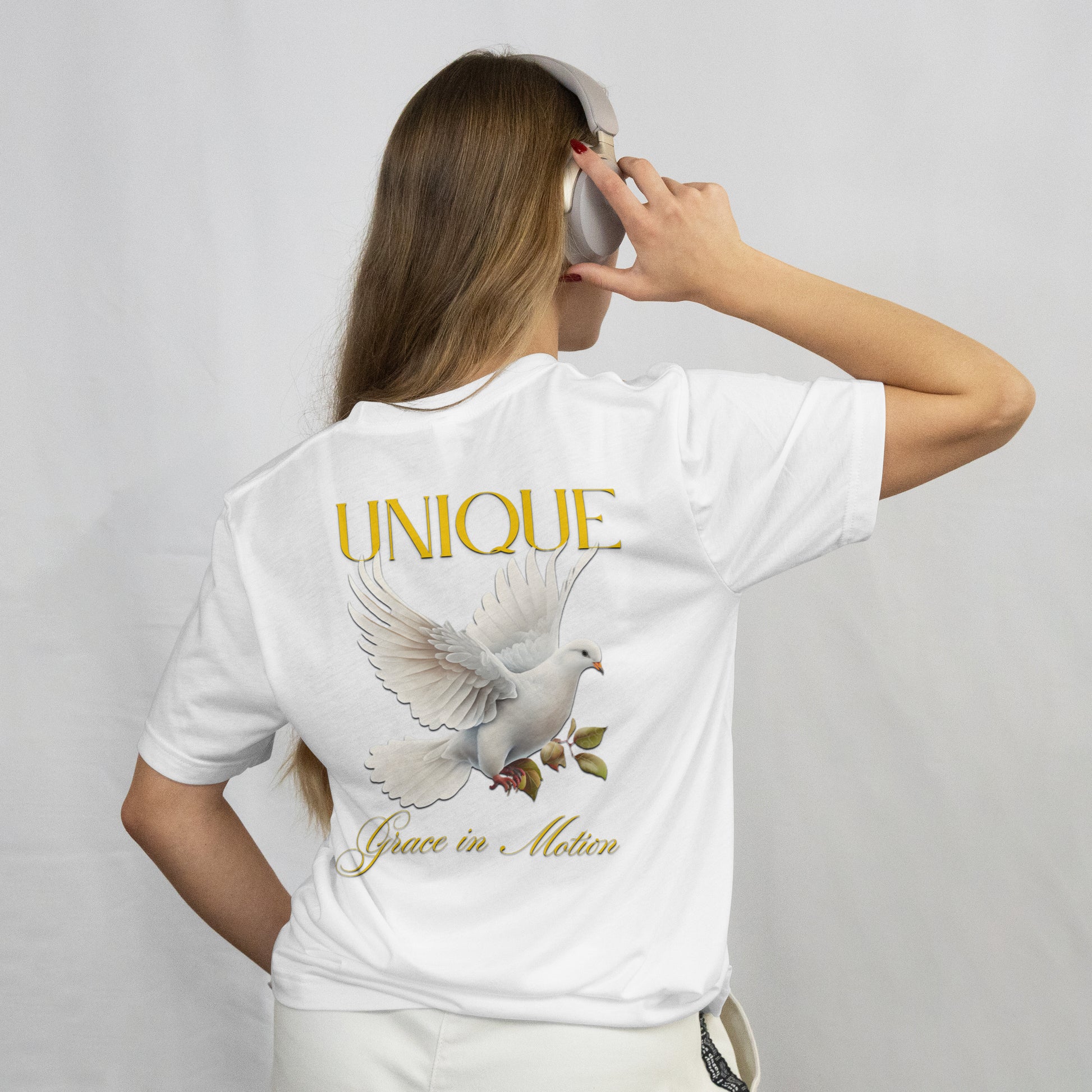 Unique Dove Graphic Unisex Cotton Crew Tee, Spiritual Gift, Casual Wear, Peaceful Apparel, Birthday Gift, Statement Tee