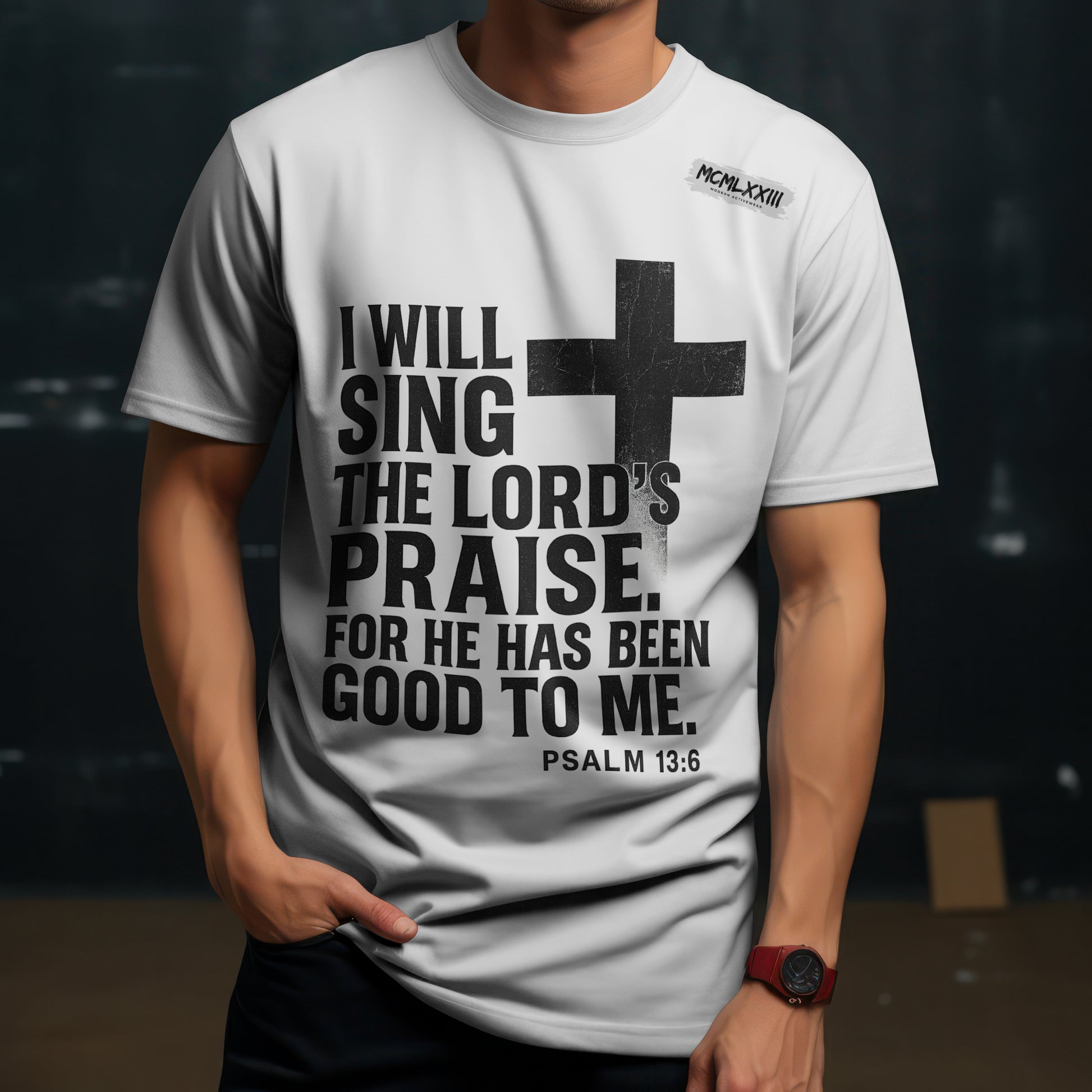 Jesus, Psalm 13:6 Bold Faith Christian T-Shirt – “I Will Sing the Lord’s Praise” Distressed Cross Streetwear Tee, Christian Inspirational Unisex Heavy Cotton Tee - Faith Apparel, Bible Verse Shirt, Gift for Believers, Praise Wear, Spiritual Tees