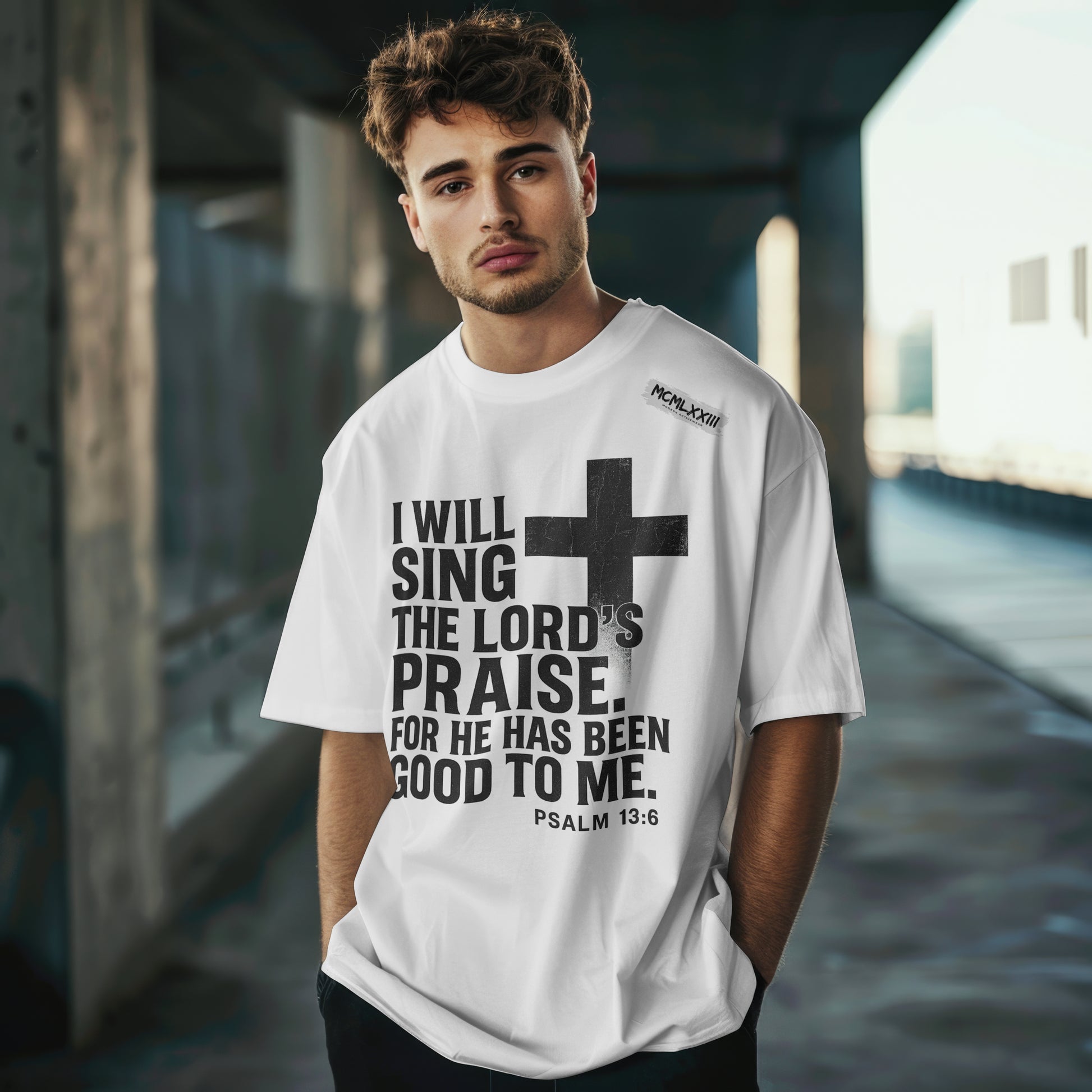 Jesus, Psalm 13:6 Bold Faith Christian T-Shirt – “I Will Sing the Lord’s Praise” Distressed Cross Streetwear Tee, Christian Inspirational Unisex Heavy Cotton Tee - Faith Apparel, Bible Verse Shirt, Gift for Believers, Praise Wear, Spiritual Tees