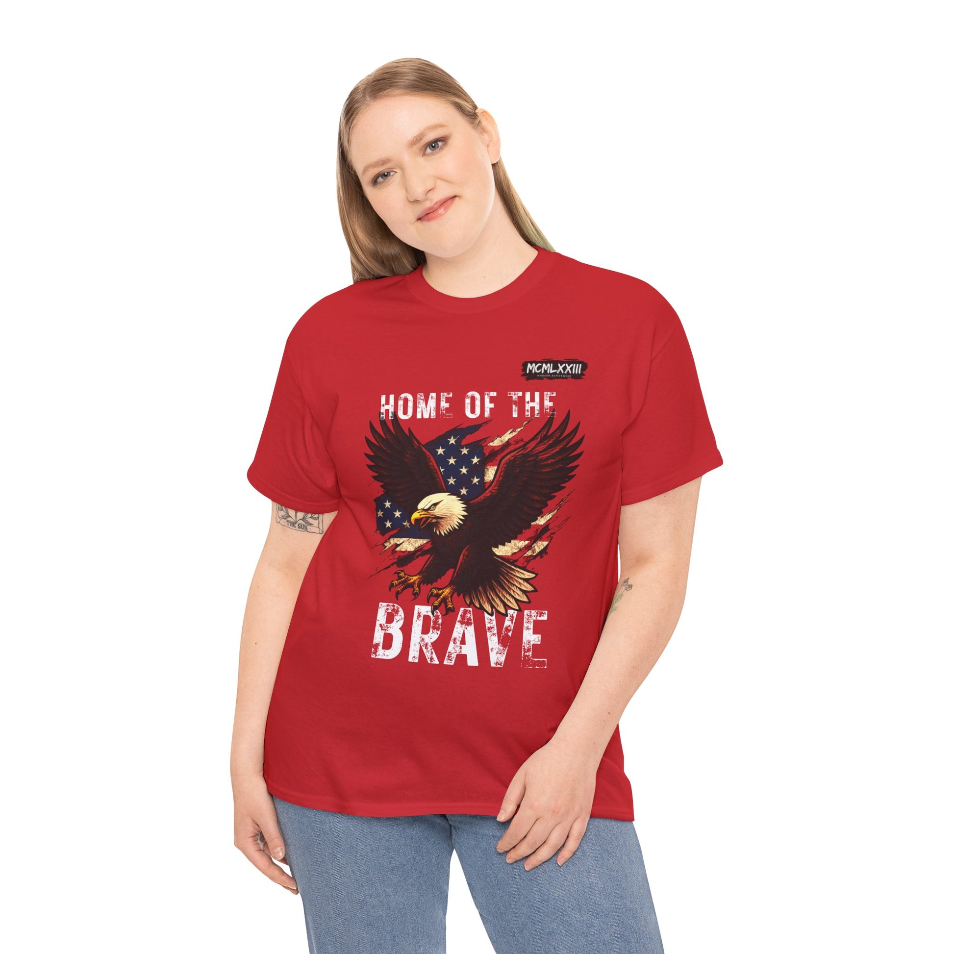 Home of the Brave Unisex Heavy Cotton Tee, Patriotic Shirt, Eagle Graphic Tee, American Pride T-Shirt, Independence Day Apparel, [...]