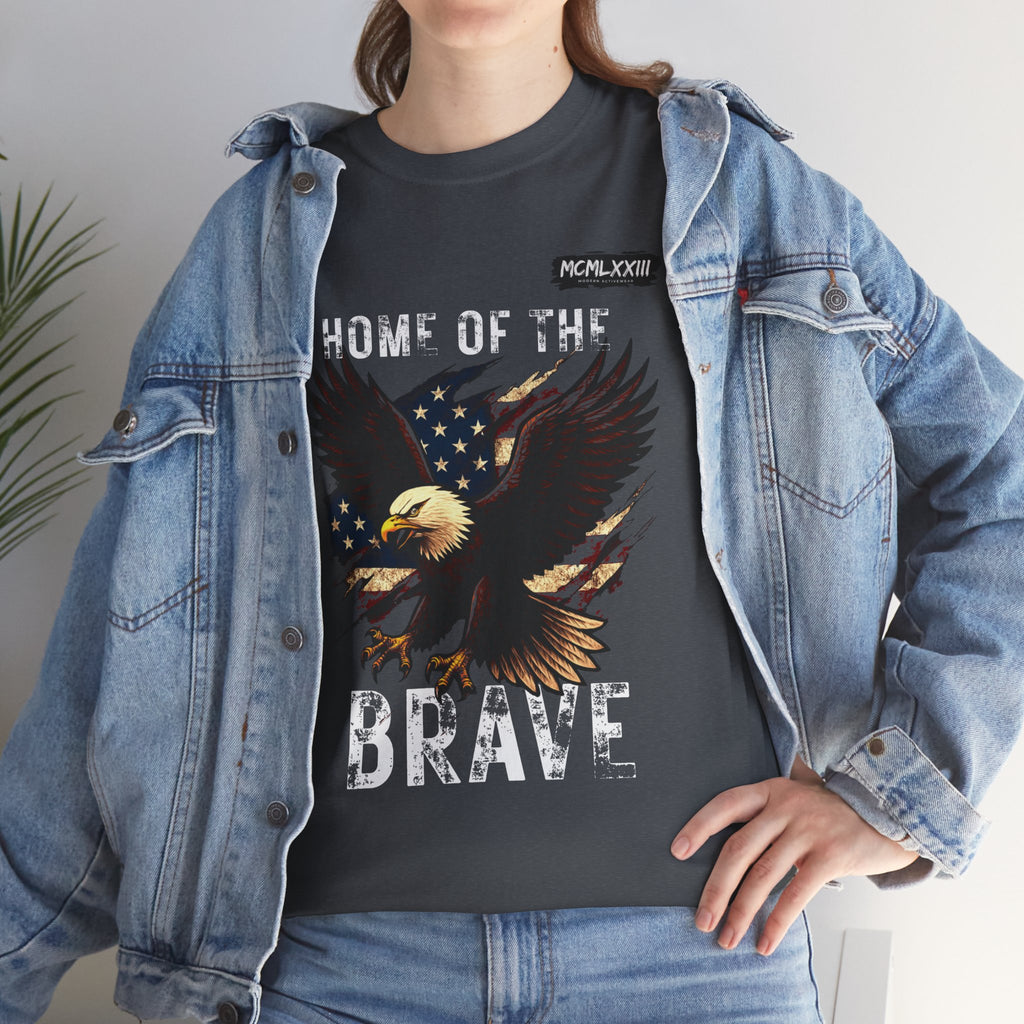 Home of the Brave Unisex Heavy Cotton Tee, Patriotic Shirt, Eagle Graphic Tee, American Pride T-Shirt, Independence Day Apparel, [...]