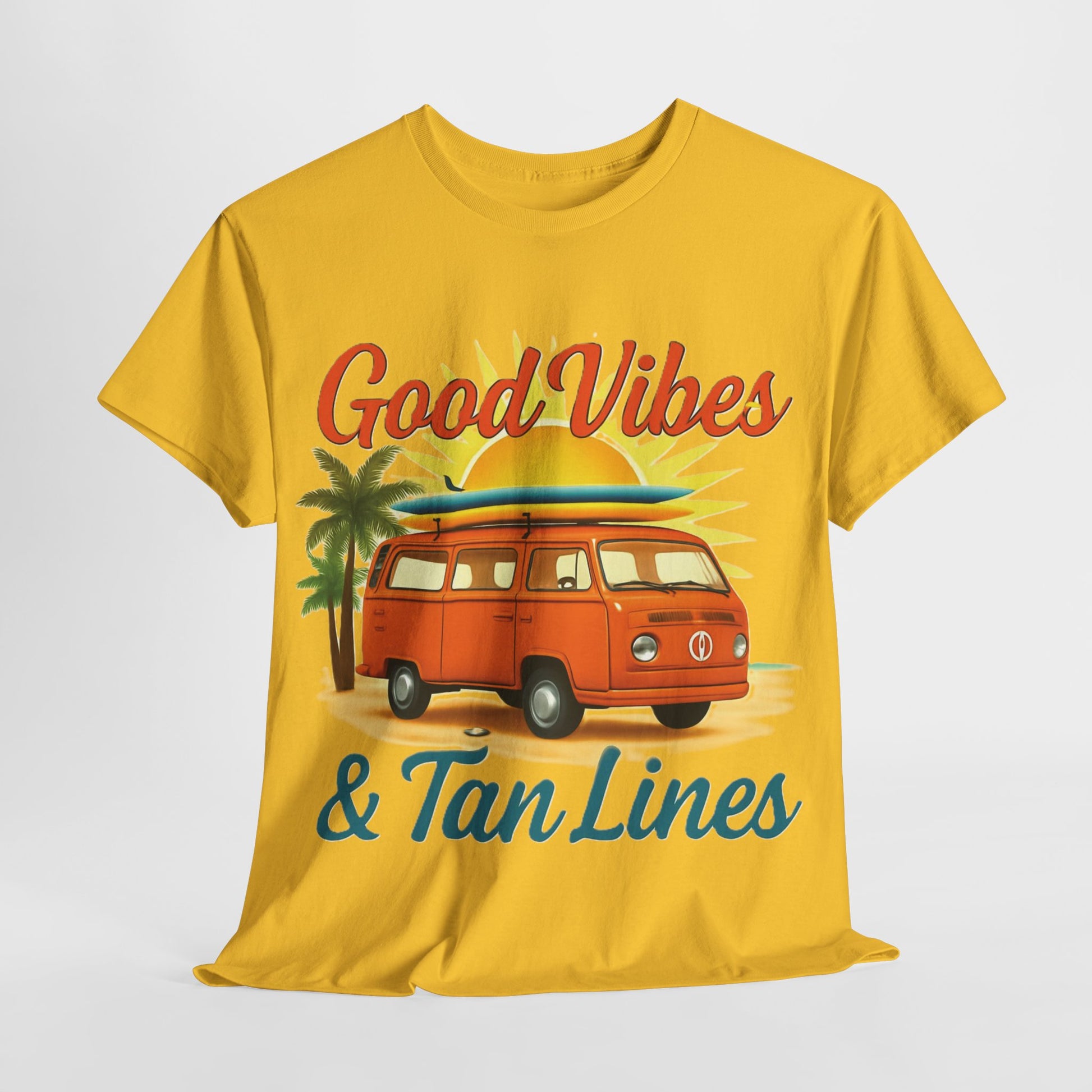 Good Vibes & Tan Lines T-Shirt, Summer Vibe Tee, Beach Lover Gift, Unisex Cotton Shirt, Vacation Style Apparel