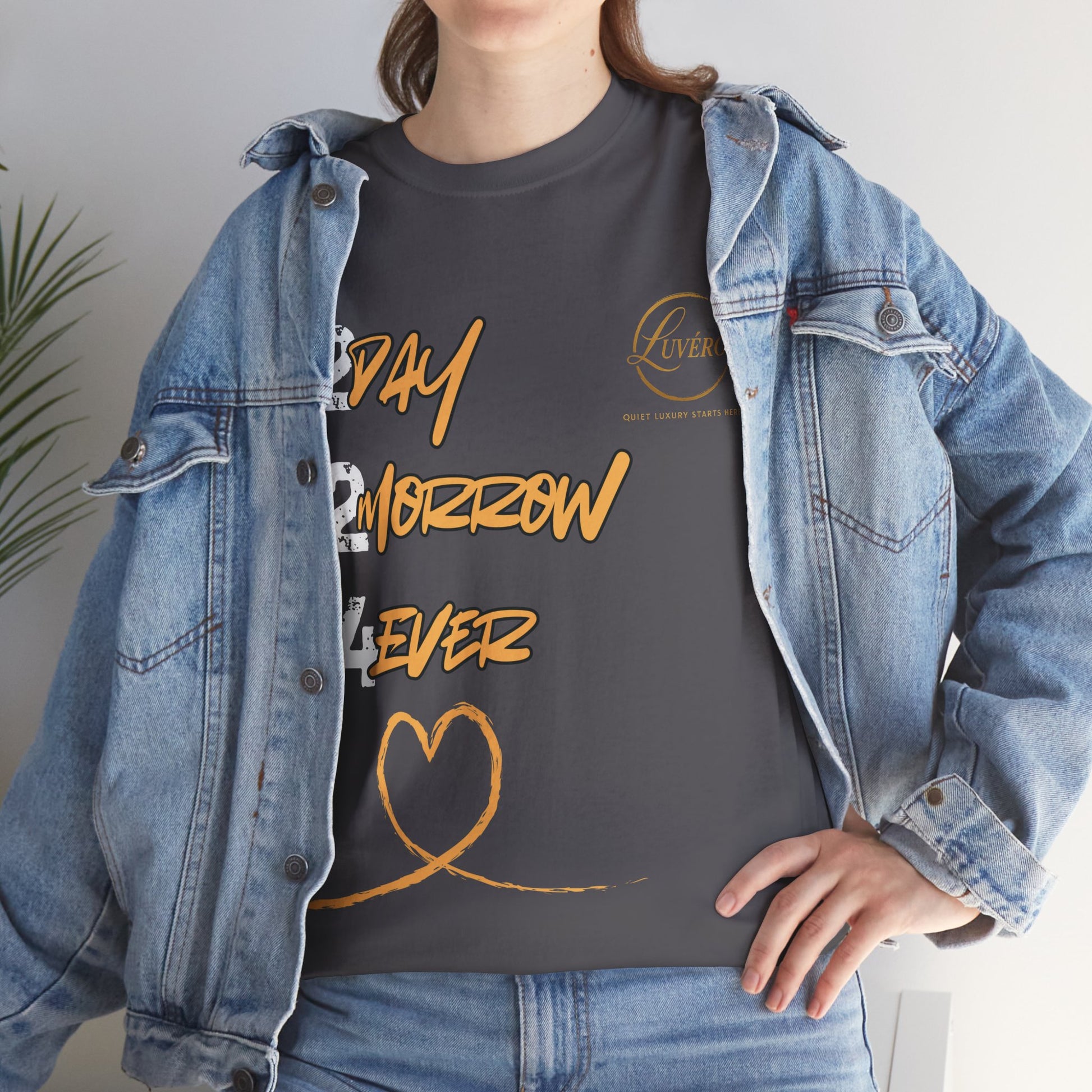Stylish Unisex Heavy Cotton Tee with Heart Design, Casual Shirt, Everyday Wear, Gift for Friends, Fun Statement Tee, Positive Vibes
