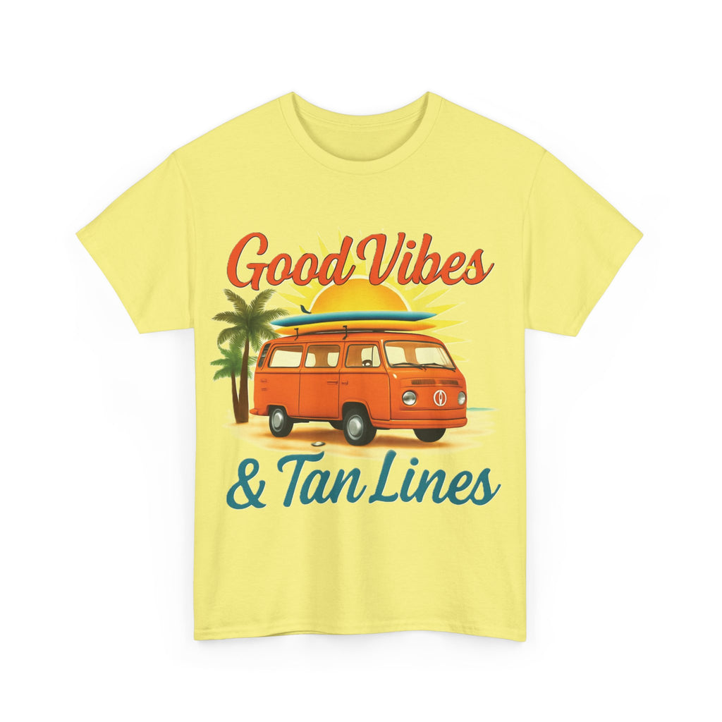 Good Vibes & Tan Lines T-Shirt, Summer Vibe Tee, Beach Lover Gift, Unisex Cotton Shirt, Vacation Style Apparel