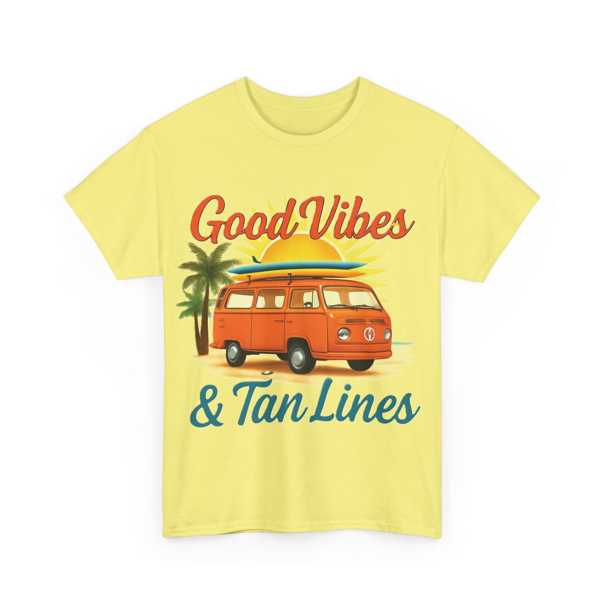Good Vibes & Tan Lines T-Shirt, Summer Vibe Tee, Beach Lover Gift, Unisex Cotton Shirt, Vacation Style Apparel