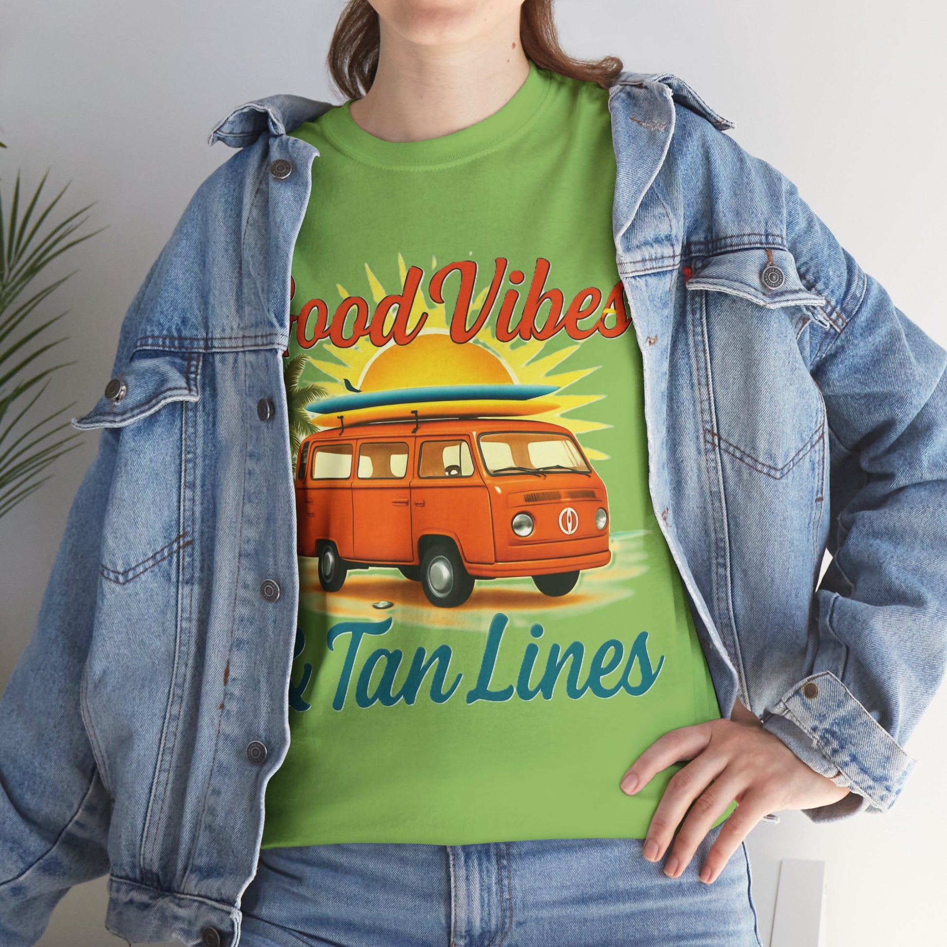 Good Vibes & Tan Lines T-Shirt, Summer Vibe Tee, Beach Lover Gift, Unisex Cotton Shirt, Vacation Style Apparel