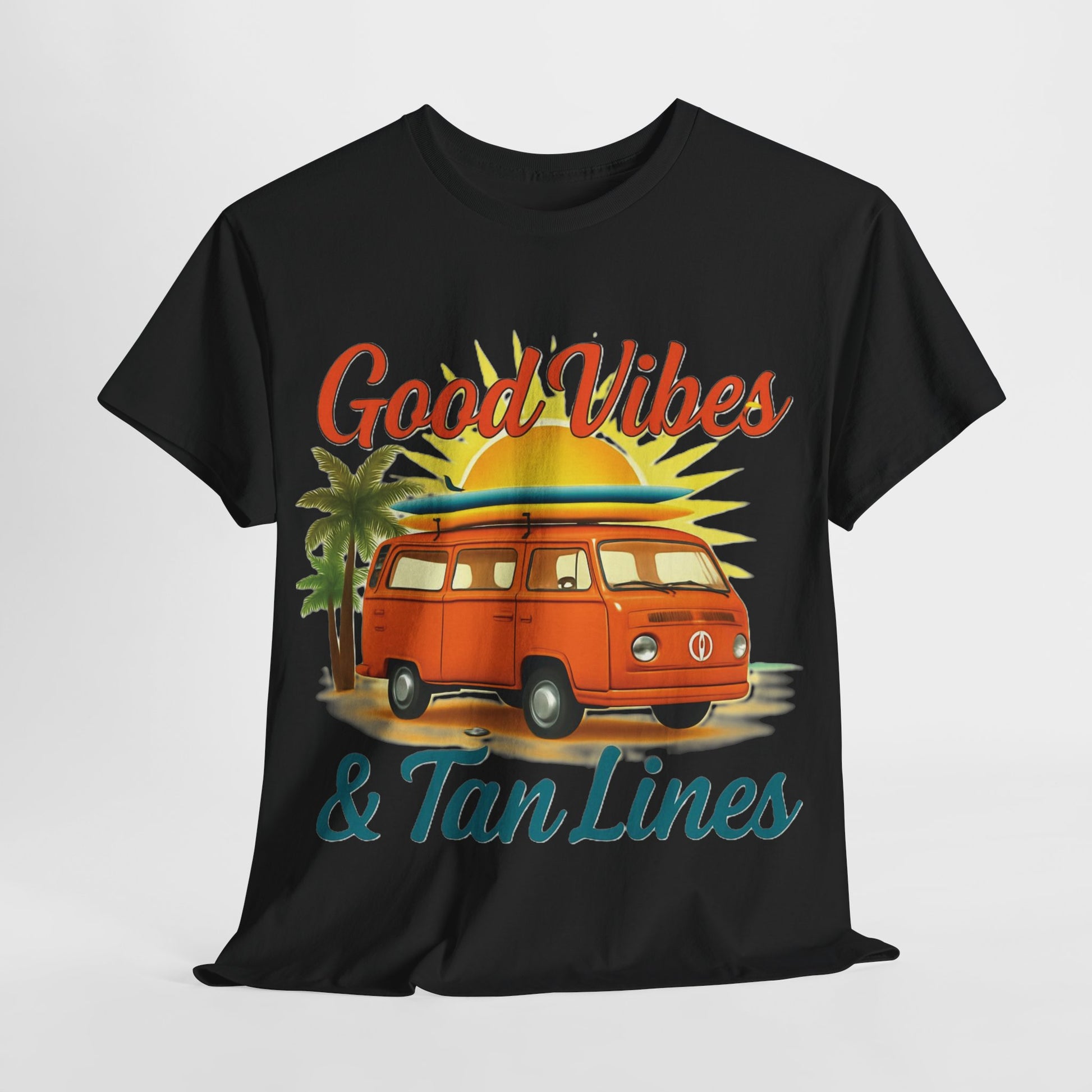 Good Vibes & Tan Lines T-Shirt, Summer Vibe Tee, Beach Lover Gift, Unisex Cotton Shirt, Vacation Style Apparel