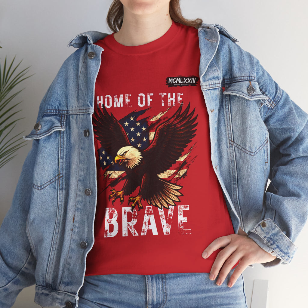 Home of the Brave Unisex Heavy Cotton Tee, Patriotic Shirt, Eagle Graphic Tee, American Pride T-Shirt, Independence Day Apparel, [...]