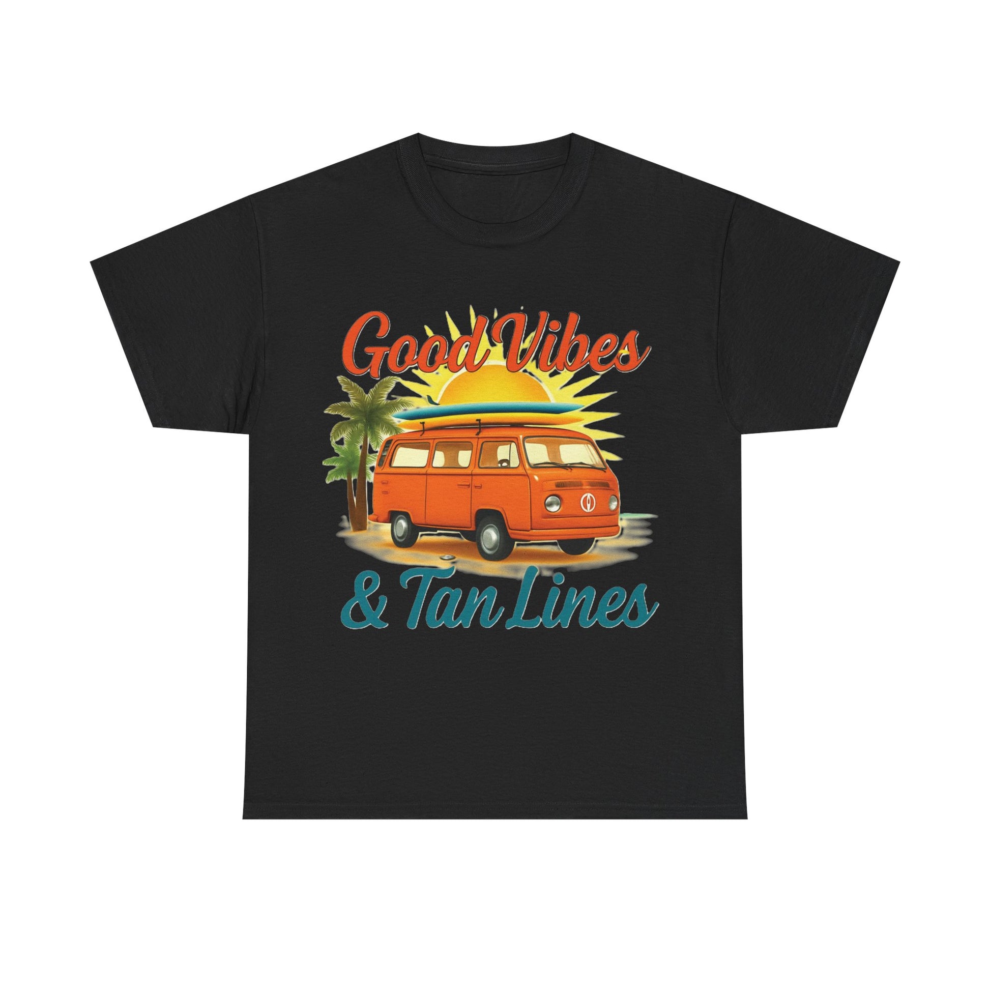 Good Vibes & Tan Lines T-Shirt, Summer Vibe Tee, Beach Lover Gift, Unisex Cotton Shirt, Vacation Style Apparel
