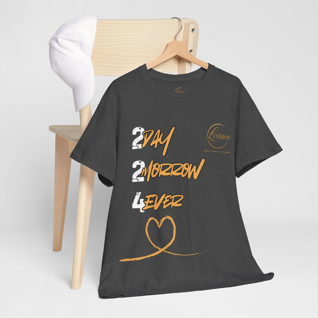 Stylish Unisex Heavy Cotton Tee with Heart Design, Casual Shirt, Everyday Wear, Gift for Friends, Fun Statement Tee, Positive Vibes