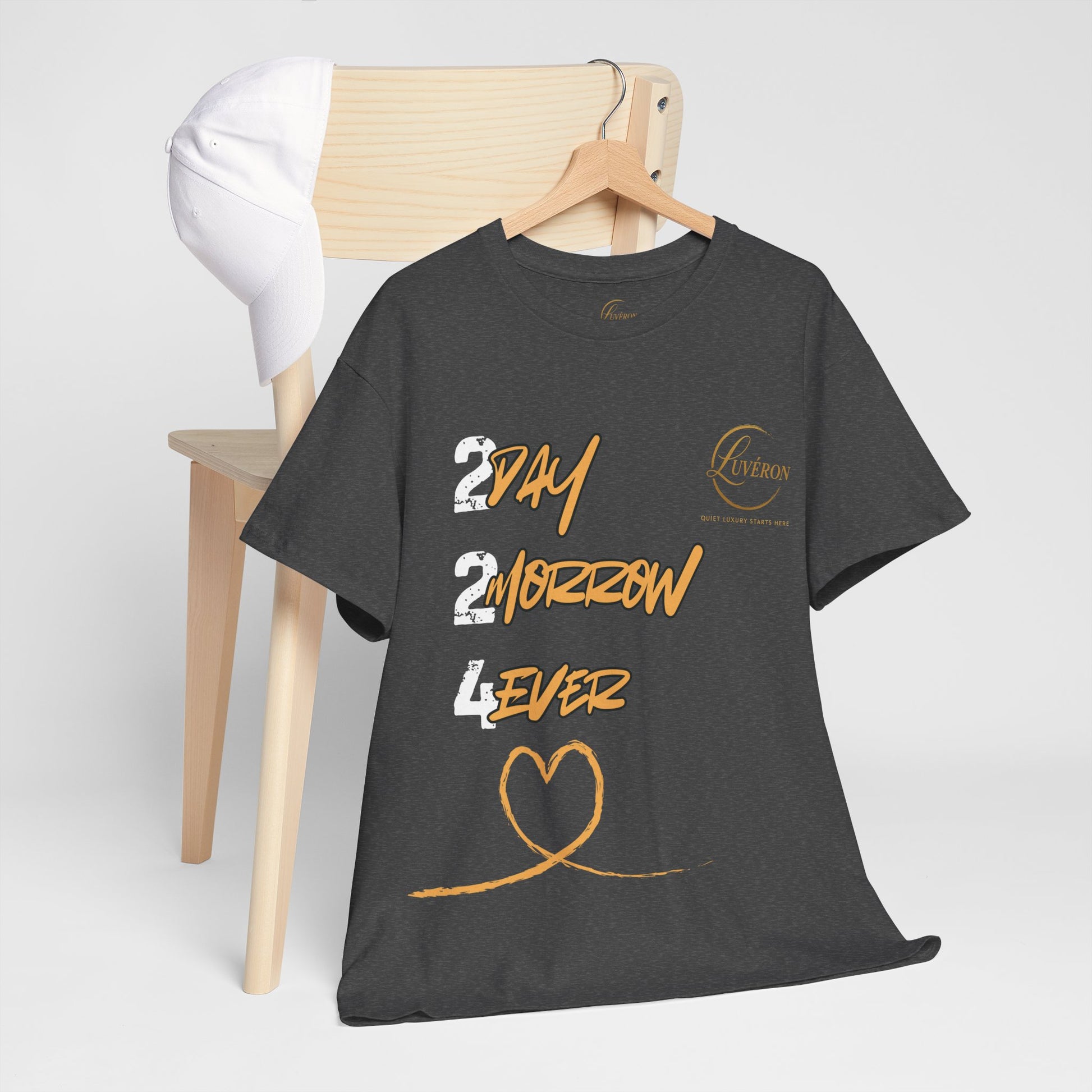 Stylish Unisex Heavy Cotton Tee with Heart Design, Casual Shirt, Everyday Wear, Gift for Friends, Fun Statement Tee, Positive Vibes