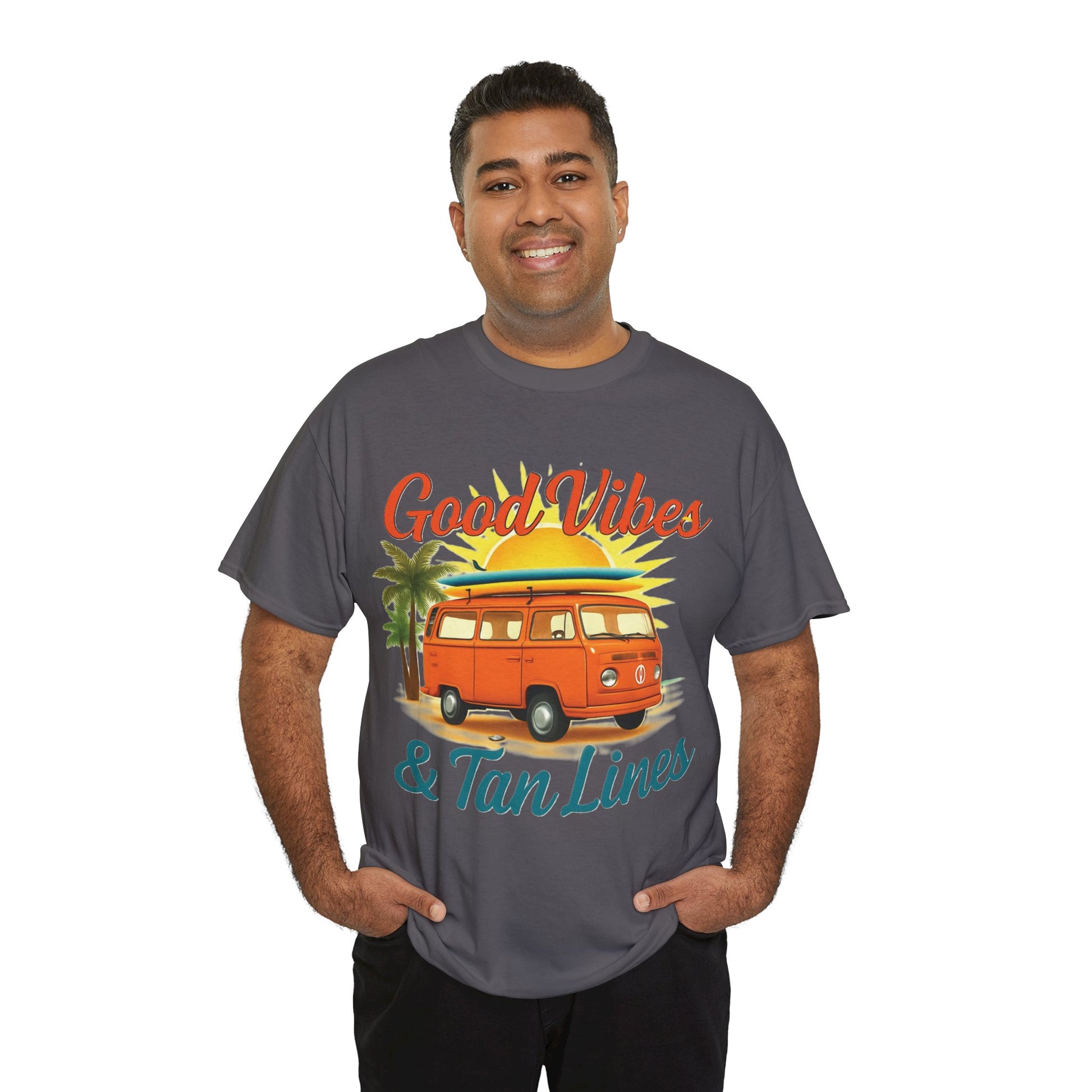Good Vibes & Tan Lines T-Shirt, Summer Vibe Tee, Beach Lover Gift, Unisex Cotton Shirt, Vacation Style Apparel