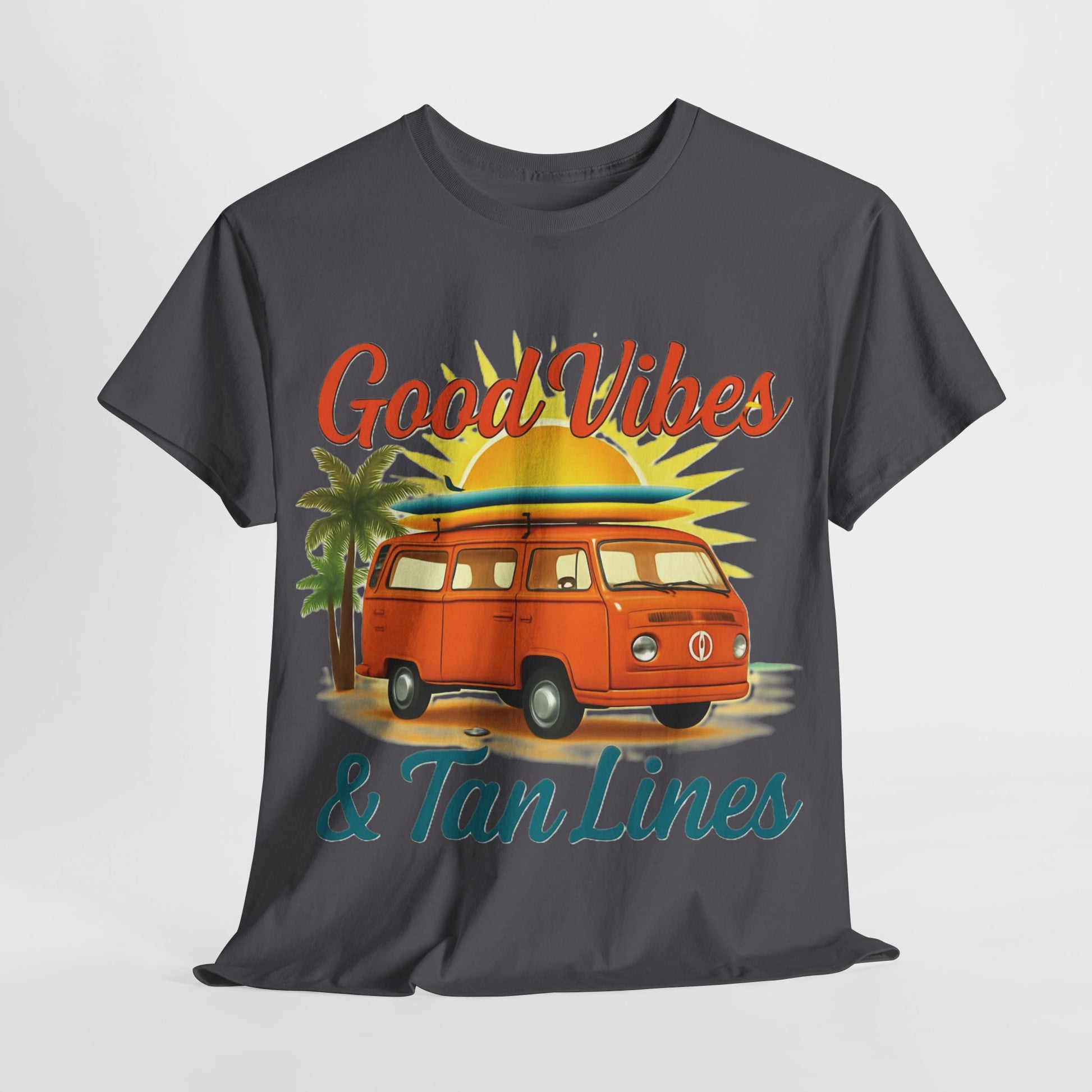 Good Vibes & Tan Lines T-Shirt, Summer Vibe Tee, Beach Lover Gift, Unisex Cotton Shirt, Vacation Style Apparel