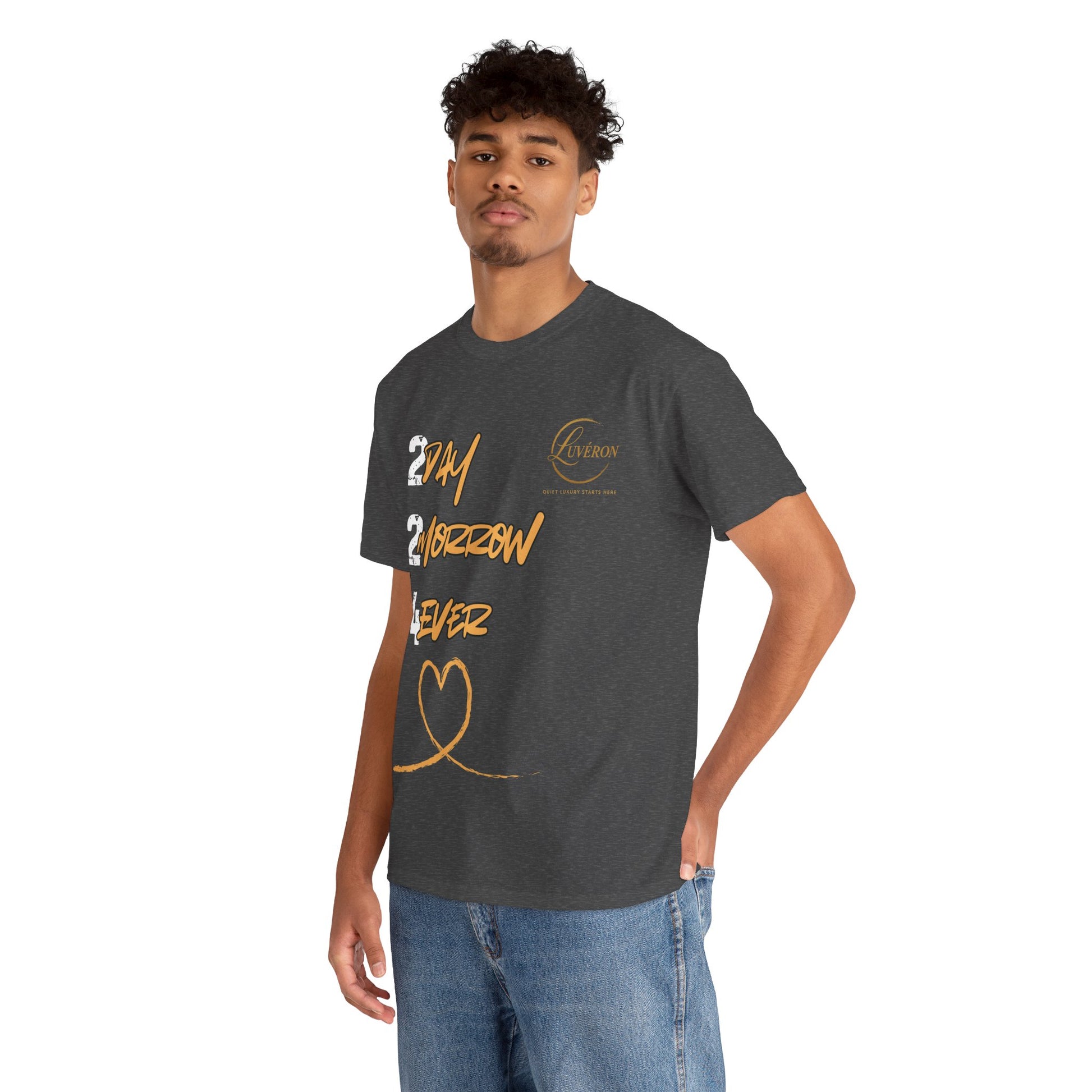 Stylish Unisex Heavy Cotton Tee with Heart Design, Casual Shirt, Everyday Wear, Gift for Friends, Fun Statement Tee, Positive Vibes