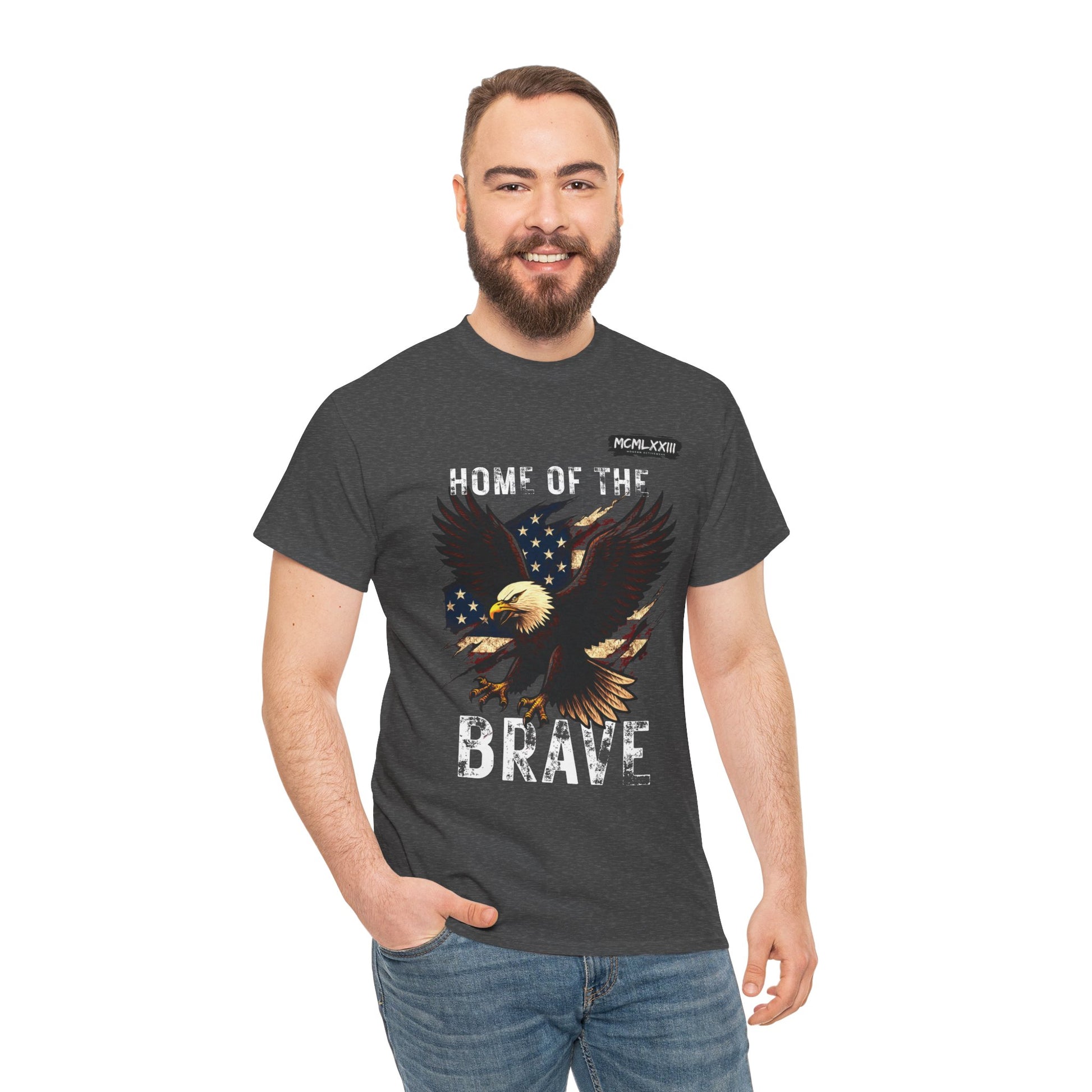 Home of the Brave Unisex Heavy Cotton Tee, Patriotic Shirt, Eagle Graphic Tee, American Pride T-Shirt, Independence Day Apparel, [...]