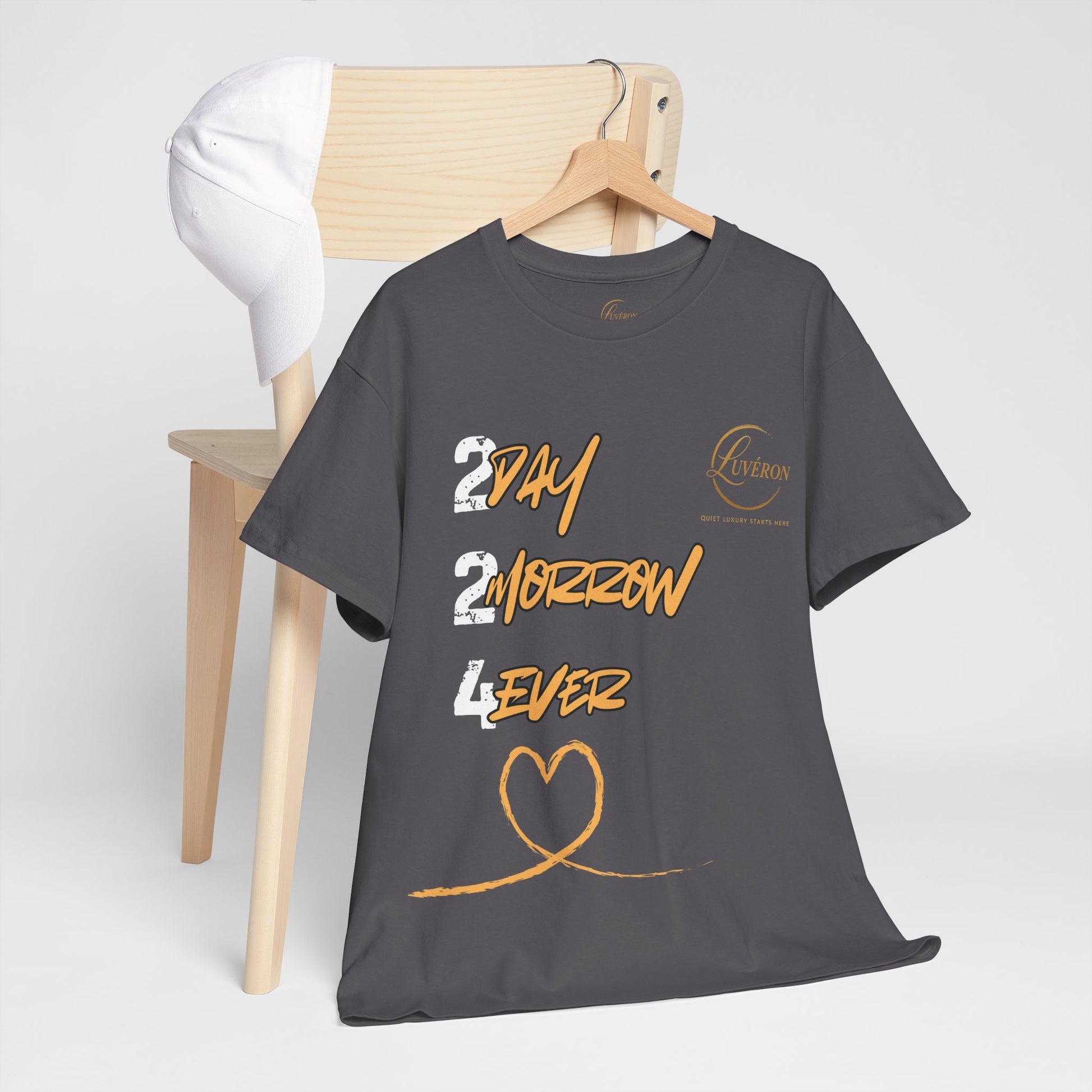 Stylish Unisex Heavy Cotton Tee with Heart Design, Casual Shirt, Everyday Wear, Gift for Friends, Fun Statement Tee, Positive Vibes