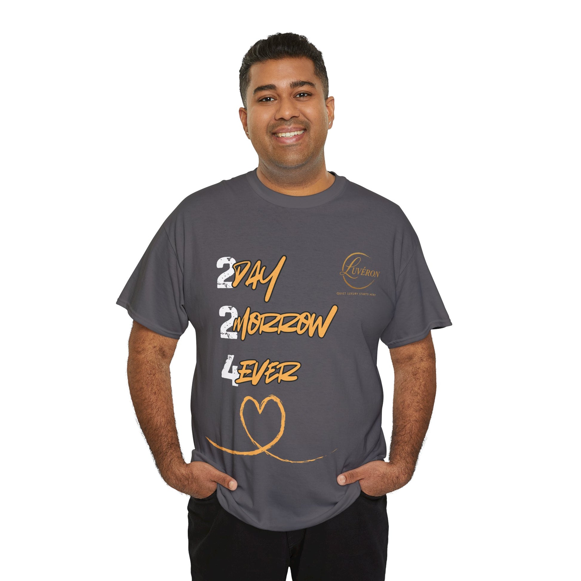 Stylish Unisex Heavy Cotton Tee with Heart Design, Casual Shirt, Everyday Wear, Gift for Friends, Fun Statement Tee, Positive Vibes