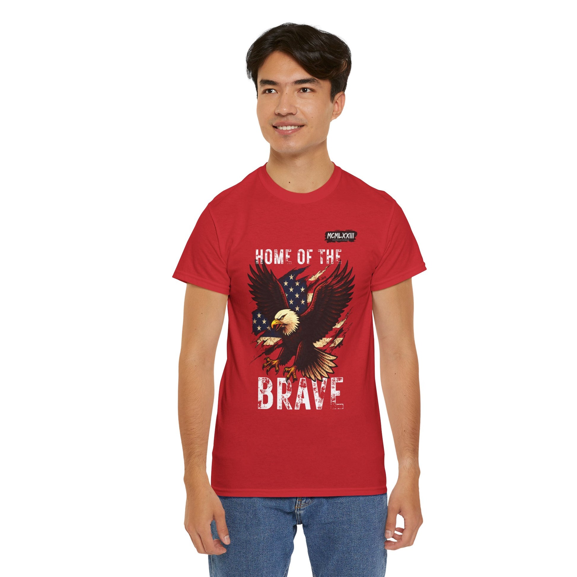 Home of the Brave Unisex Heavy Cotton Tee, Patriotic Shirt, Eagle Graphic Tee, American Pride T-Shirt, Independence Day Apparel, [...]