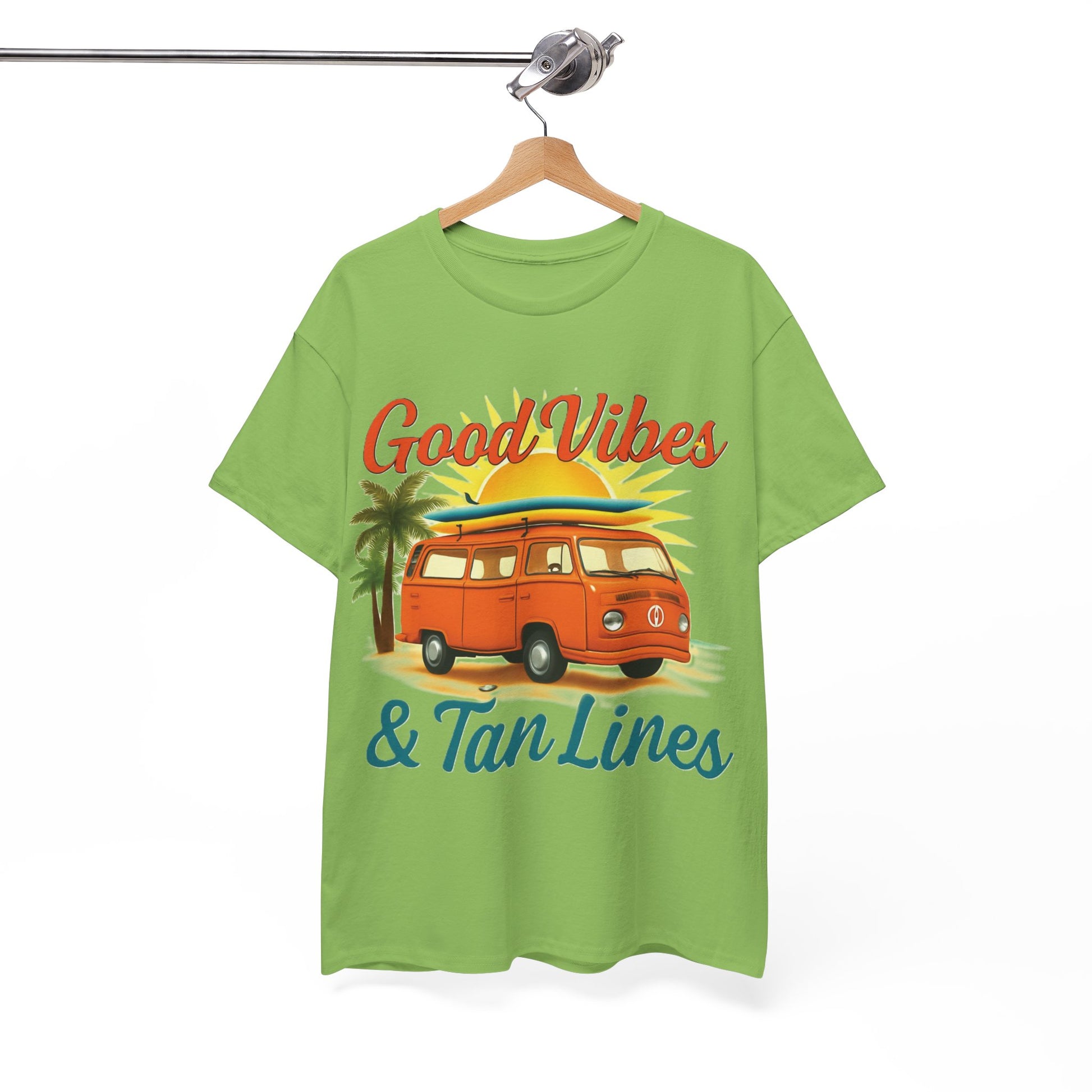 Good Vibes & Tan Lines T-Shirt, Summer Vibe Tee, Beach Lover Gift, Unisex Cotton Shirt, Vacation Style Apparel