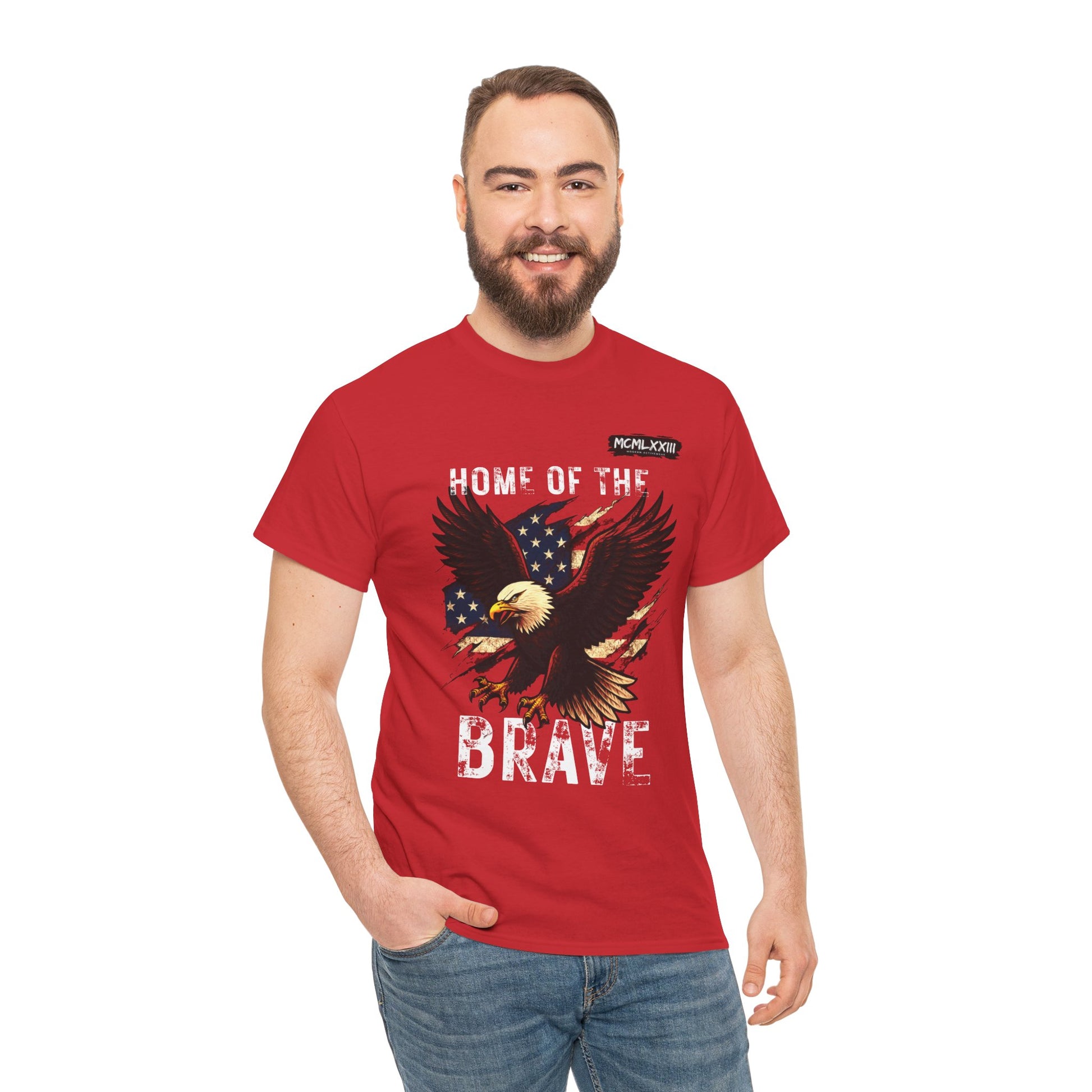 Home of the Brave Unisex Heavy Cotton Tee, Patriotic Shirt, Eagle Graphic Tee, American Pride T-Shirt, Independence Day Apparel, [...]