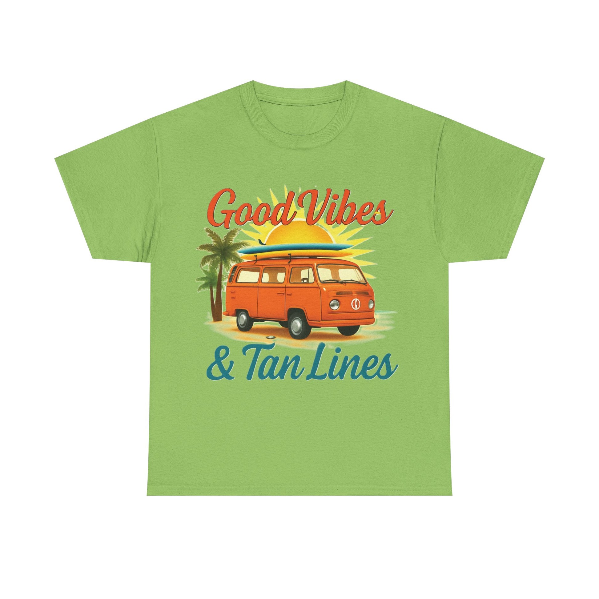 Good Vibes & Tan Lines T-Shirt, Summer Vibe Tee, Beach Lover Gift, Unisex Cotton Shirt, Vacation Style Apparel