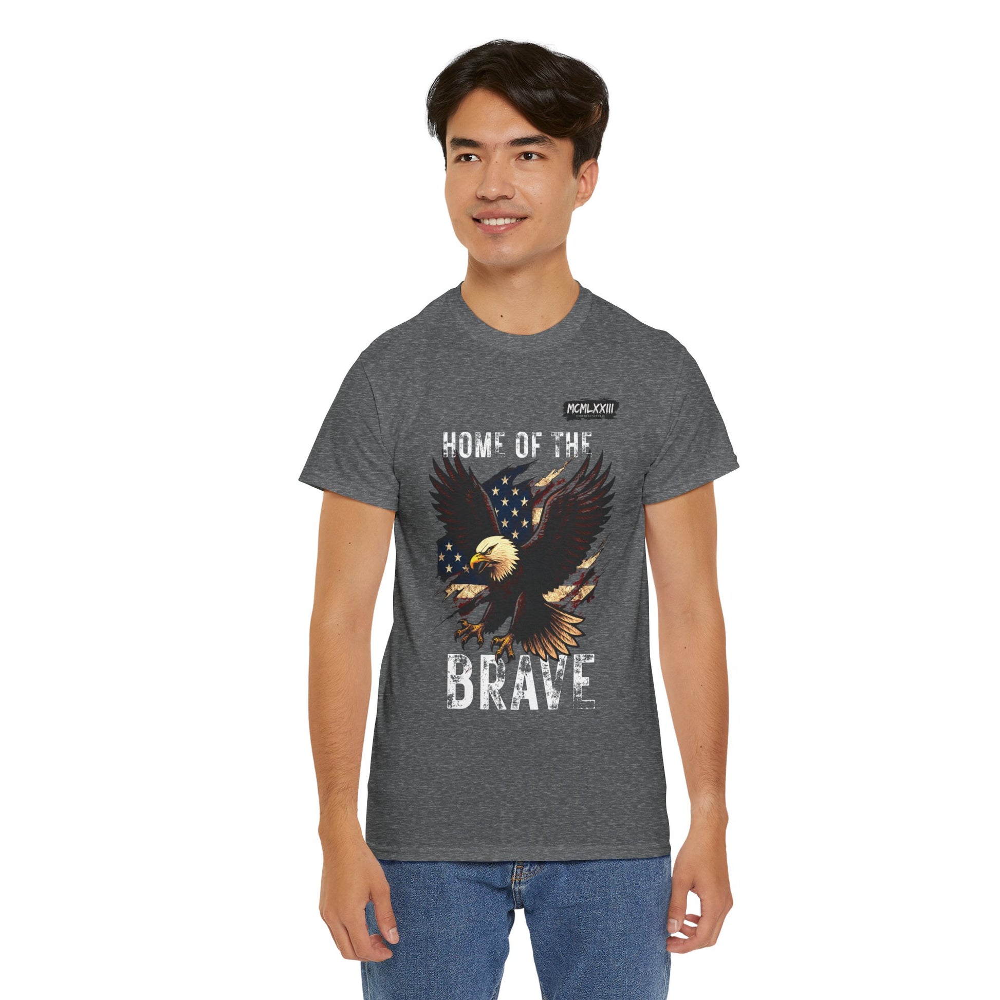 Home of the Brave Unisex Heavy Cotton Tee, Patriotic Shirt, Eagle Graphic Tee, American Pride T-Shirt, Independence Day Apparel, [...]