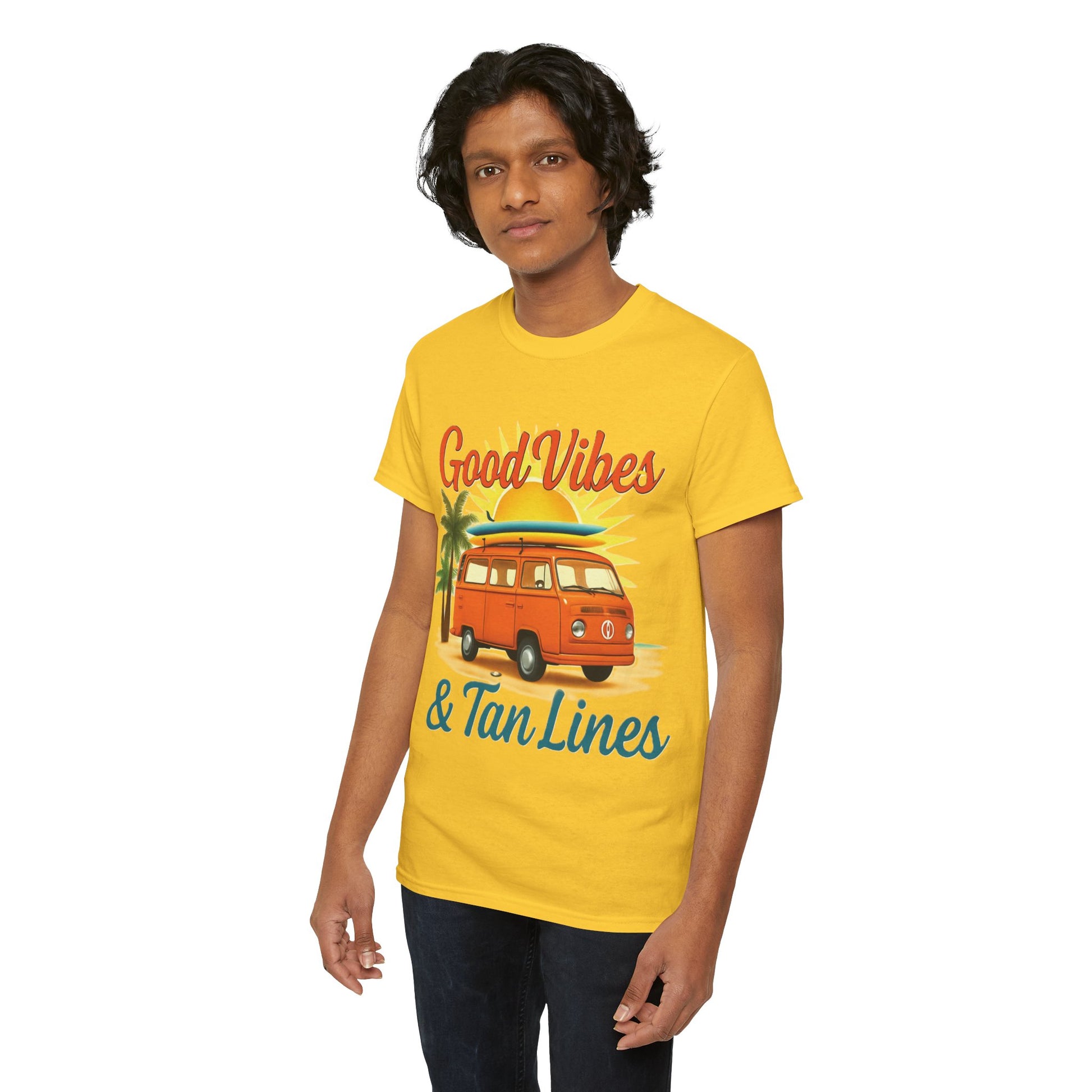 Good Vibes & Tan Lines T-Shirt, Summer Vibe Tee, Beach Lover Gift, Unisex Cotton Shirt, Vacation Style Apparel
